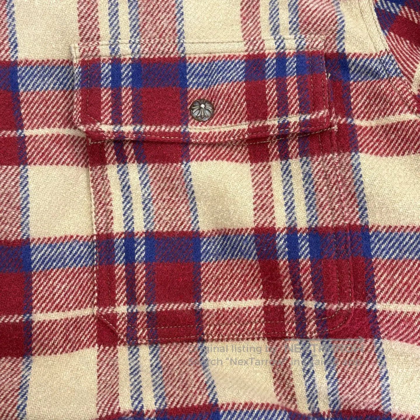 Chrome Hearts CHROME HEARTS Grid Half-Zipper Flannel Silver Jewelry Shir Size US XL / EU 56 / 4 - 5 Thumbnail