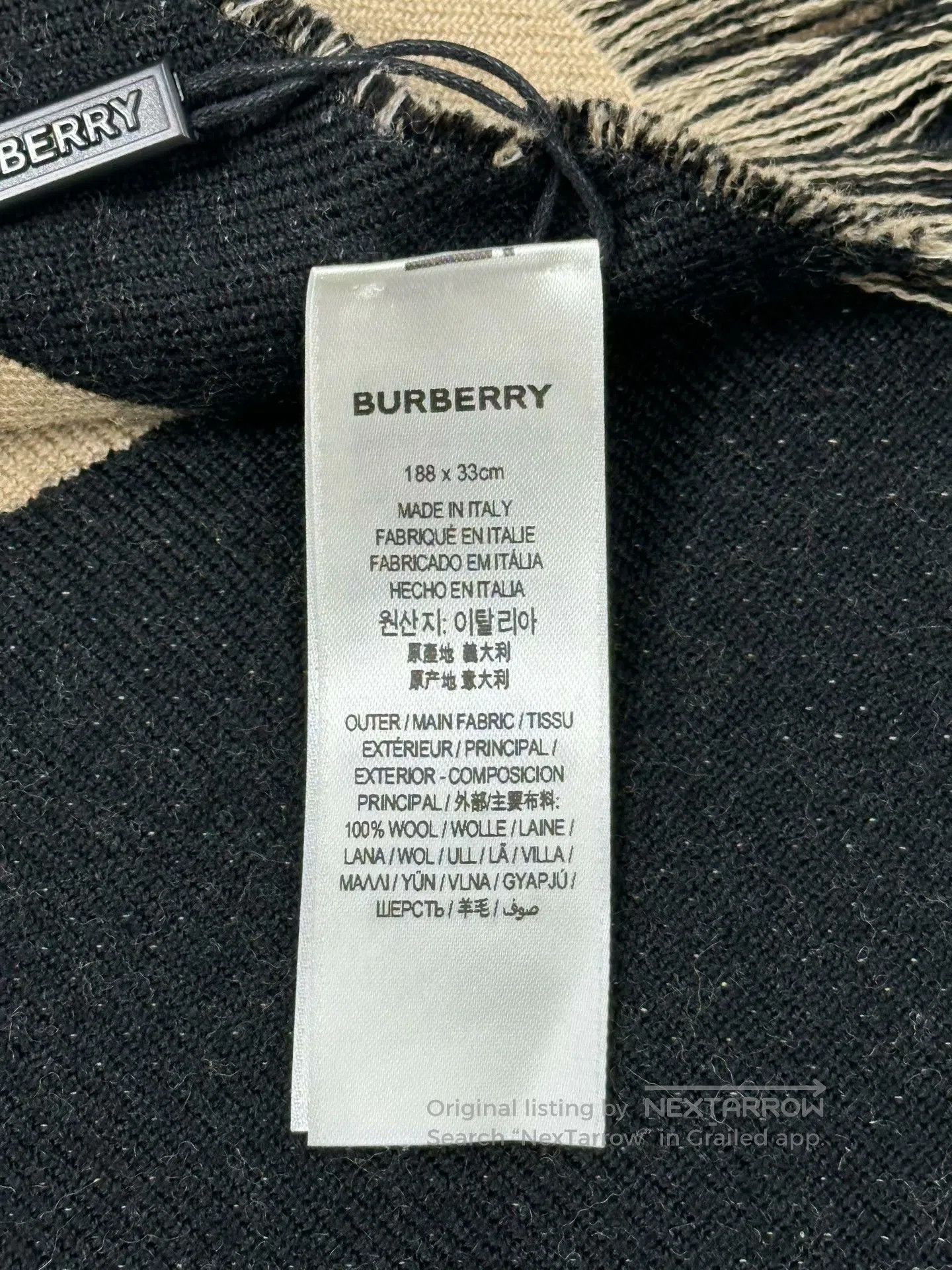Burberry Burberry Classic beige double-sided logo cashmere scarf| Size ONE SIZE - 5 Thumbnail