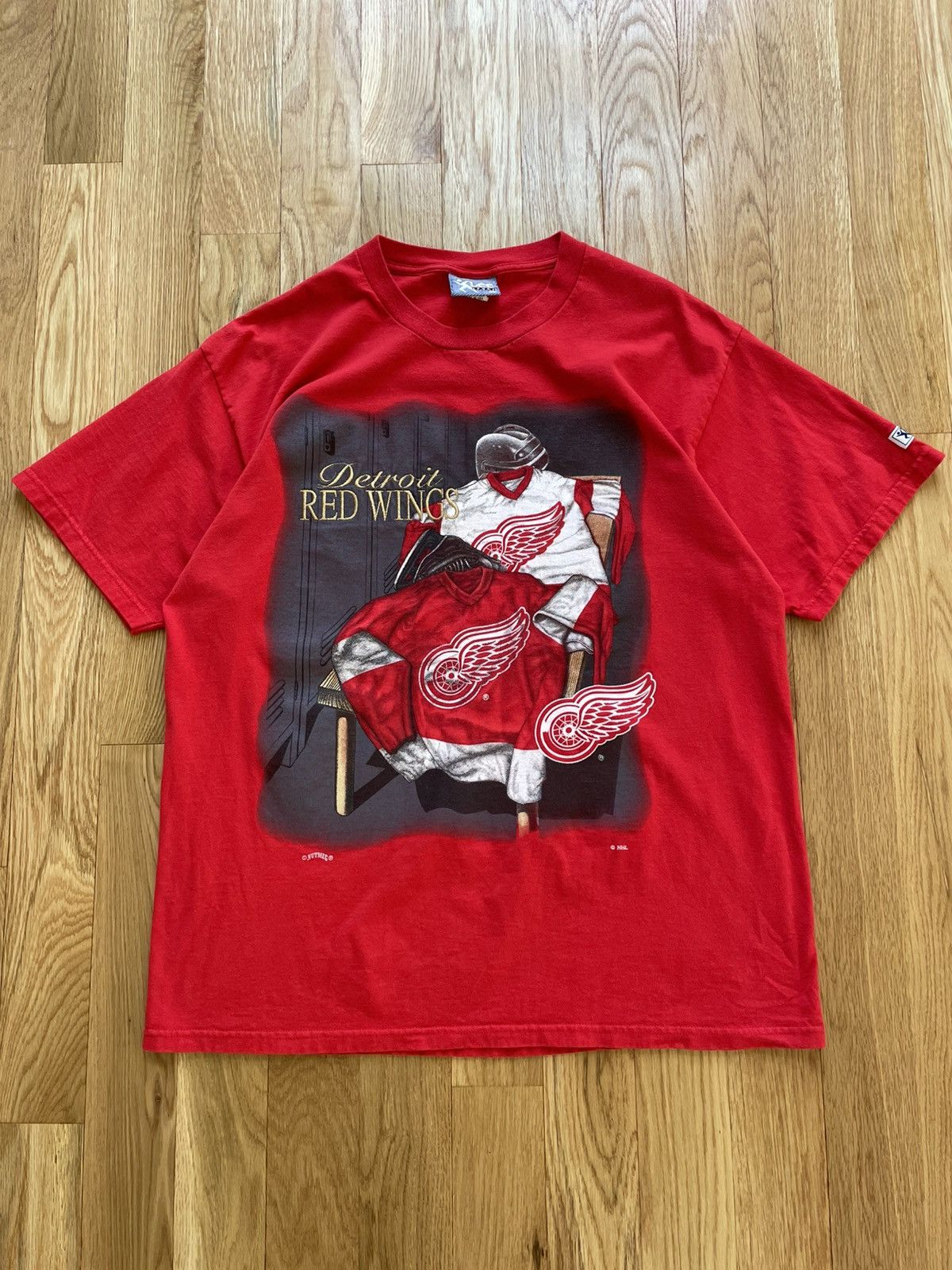 Nutmeg Lee Sport Nutmeg Detroit Red Wings VTG 90s Locker Room XL Size US XL / EU 56 / 4 - 1 Thumbnail