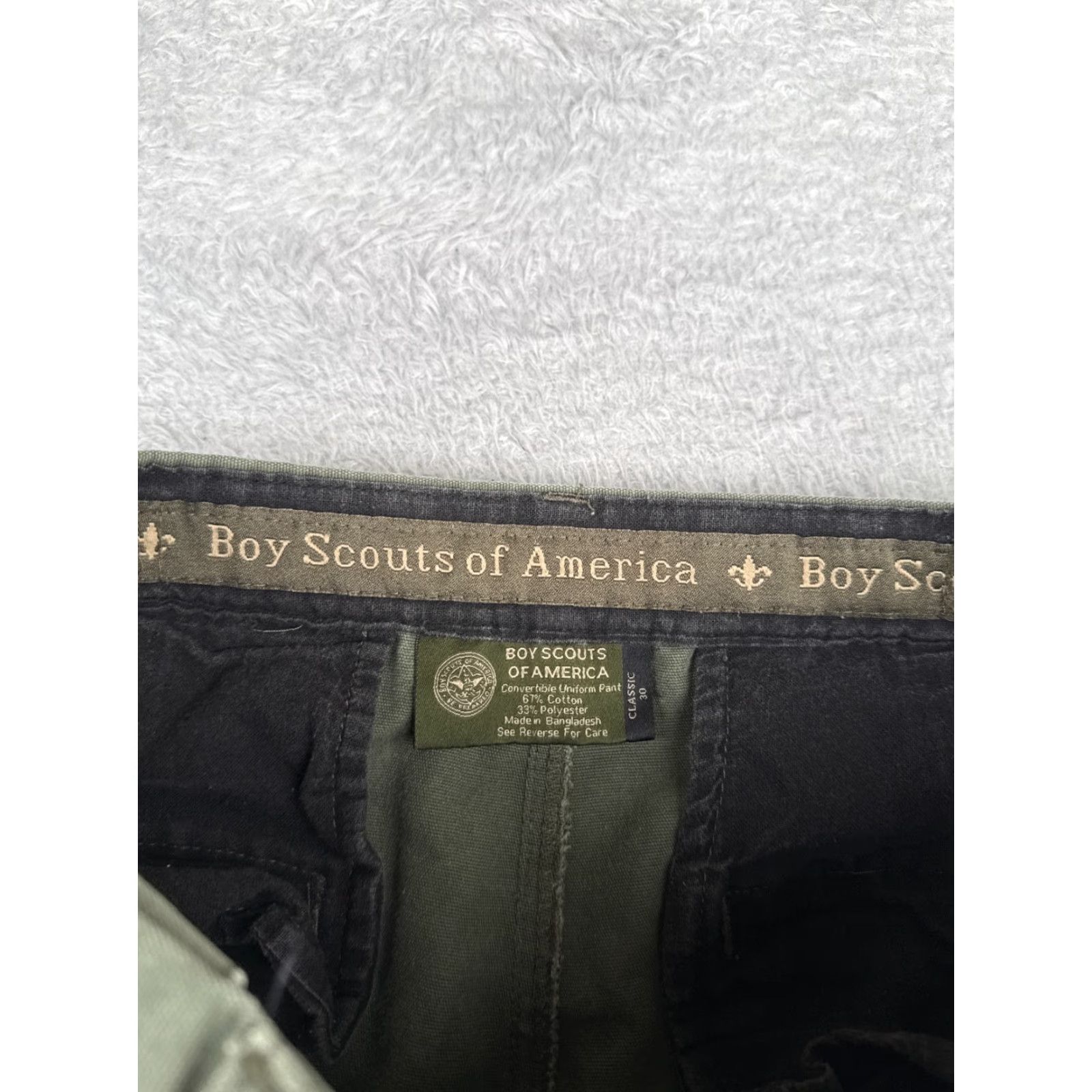 Vintage Boy Scouts Shorts Adult 30 Green Cotton Blend Convertible NO LEGS Cargo Mens Boys Read Size US 30 / EU 46 - 7 Thumbnail