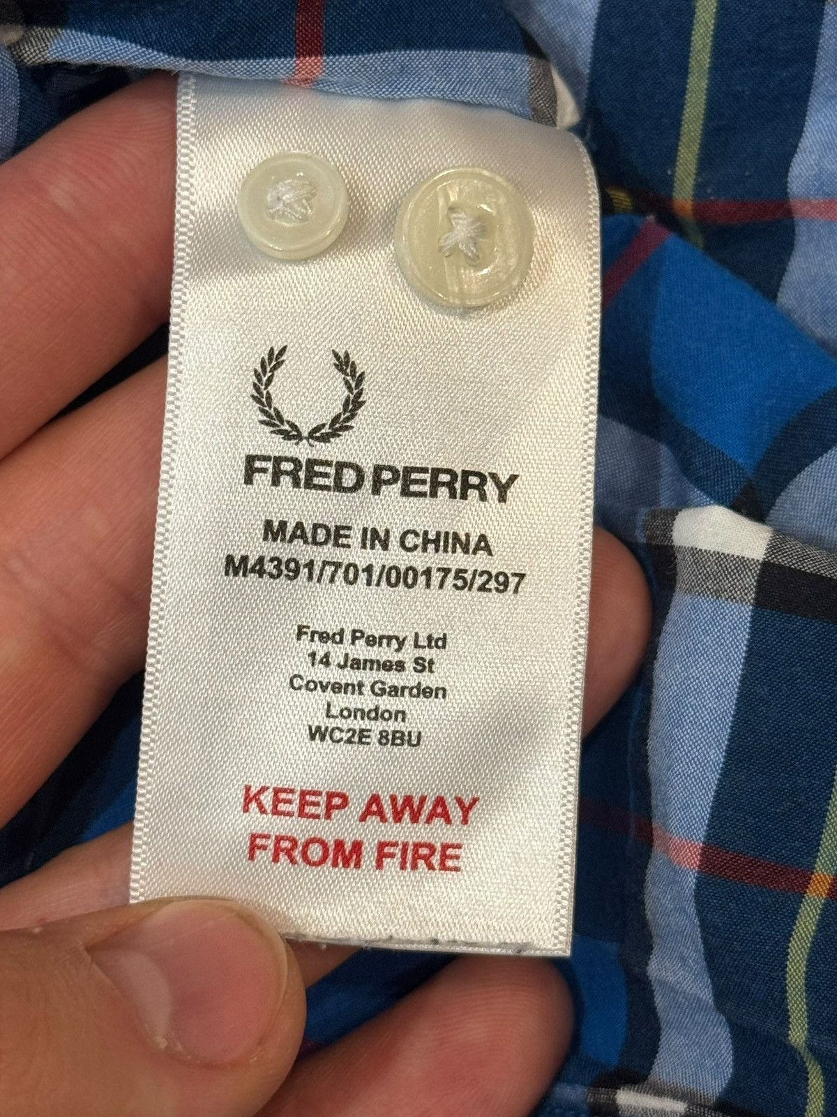 Fred Perry Fred Perry Logo Checked Button Up Long Sleeve Shirt XL Size US XL / EU 56 / 4 - 5 Thumbnail