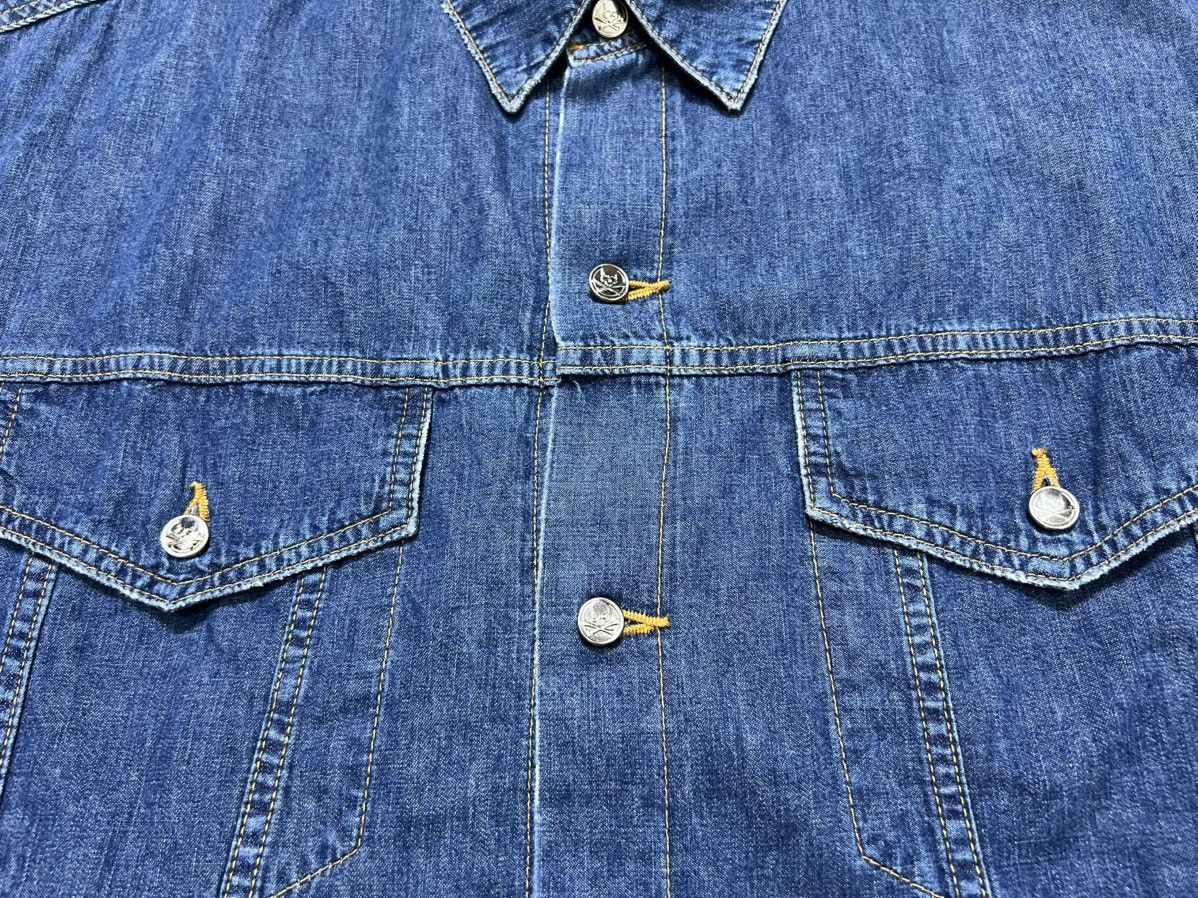 Mastermind World Mastermind World Dyed Logo Lightweight Denim Shirt Size US XS / EU 42 / 0 - 13 Thumbnail