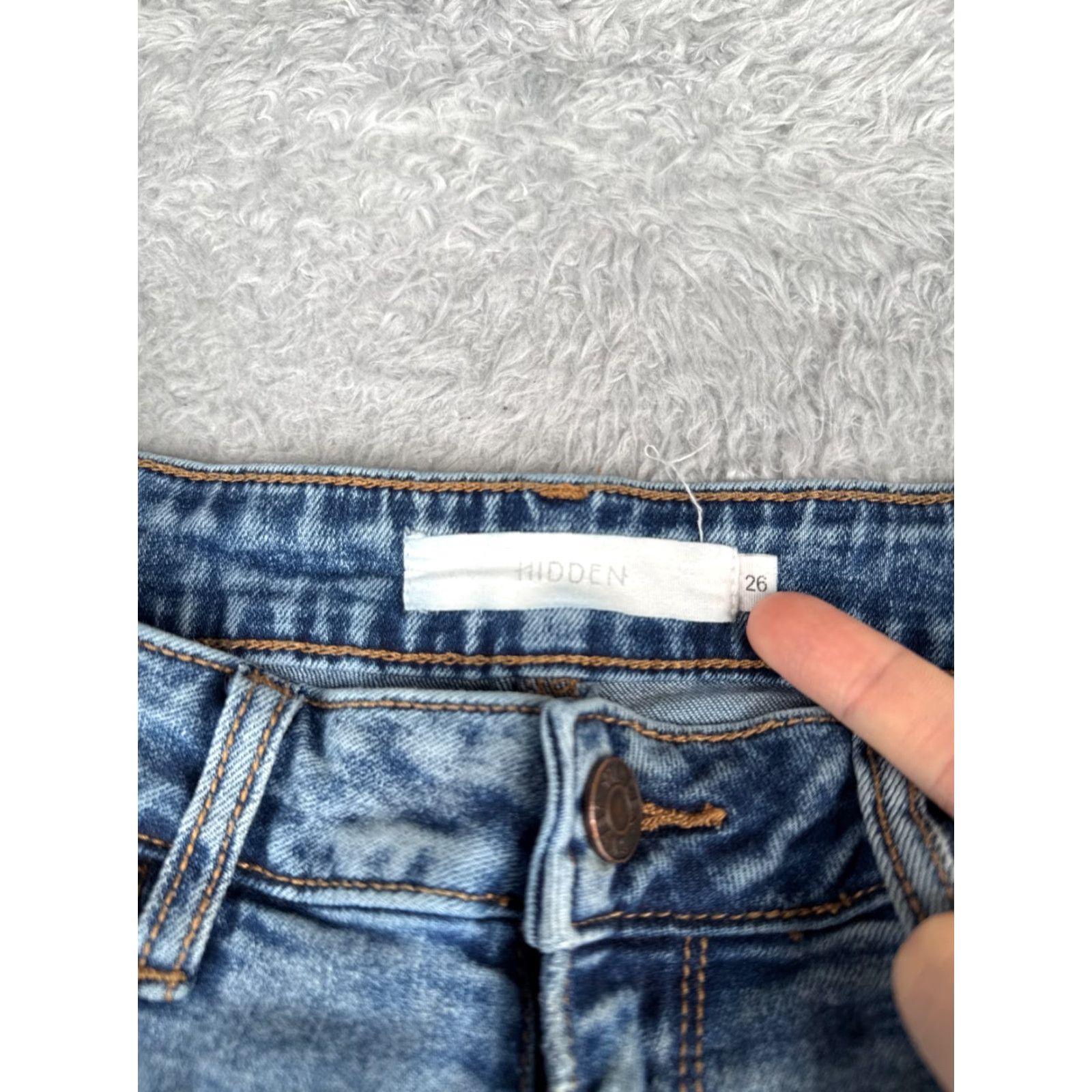 Vintage Hidden Jeans Women 26 Blue Wide-Leg High Rise Cotton Blend Zip Fly 26x25 90s Womens Jeans Size 26" / US 2 / IT 38 - 7 Thumbnail