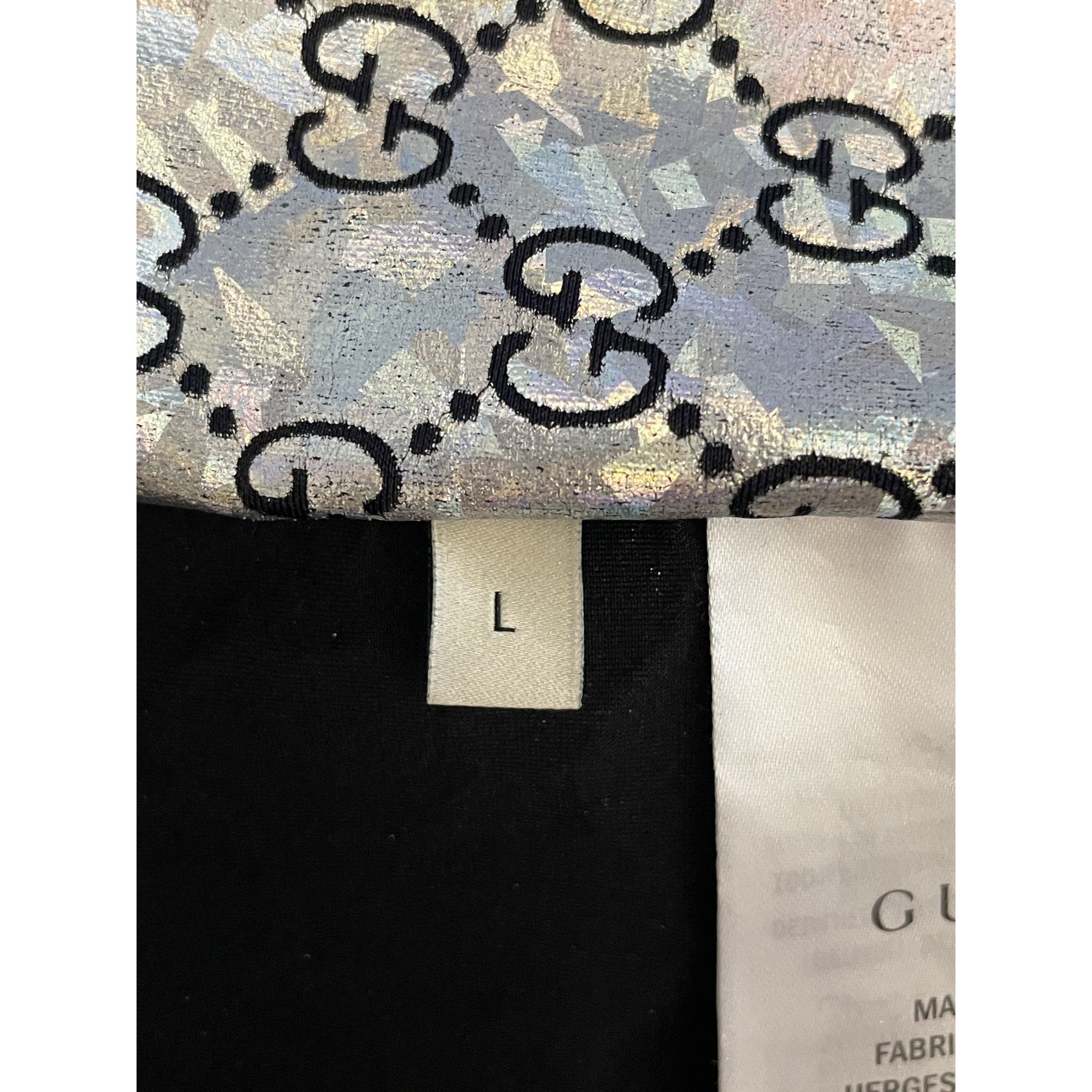 Gucci Gucci GG Logo Holographic Track Jacket With Zip Closure & St Size L / US 10 / IT 46 - 9 Thumbnail