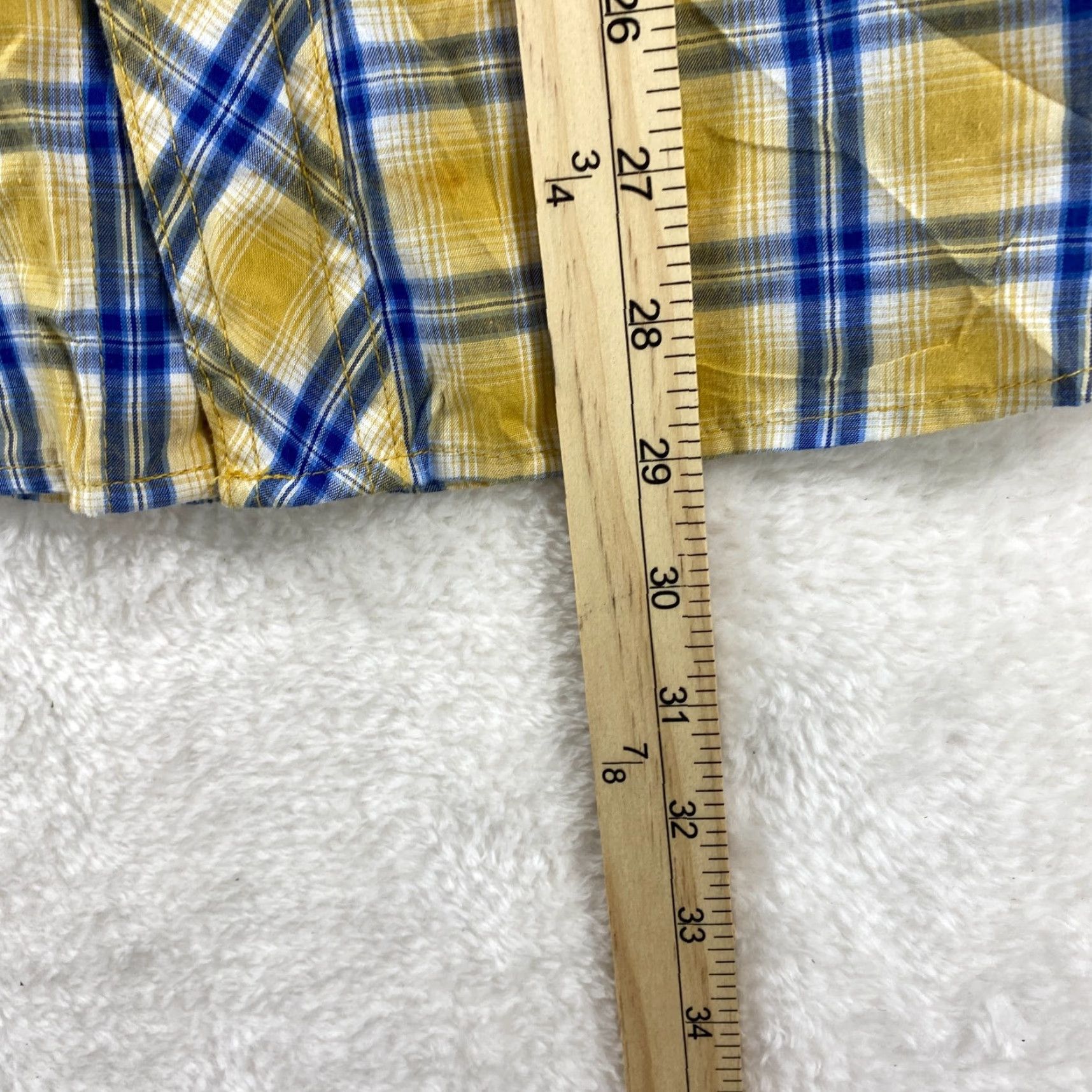 Wrangler VINTAGE Wrangler Cowboy Western Short Sleeve Pearl Snap Yellow Striped Shirt Mens Size L Size US L / EU 52-54 / 3 - 6 Thumbnail
