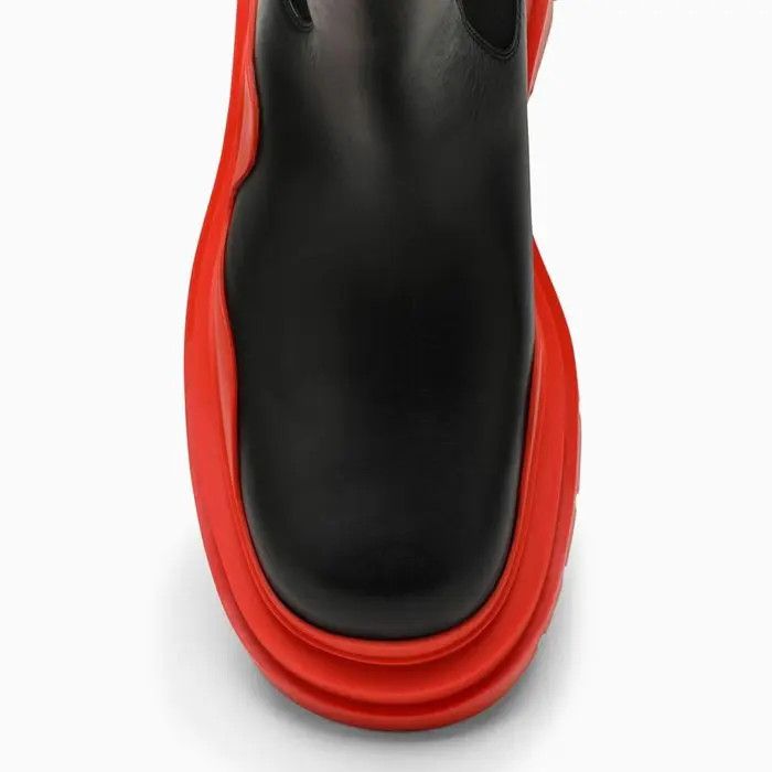 Bottega Veneta o1bcso1str0425 Tire Chelsea Boots in Black & Red Size US 10 / IT 40 - 3 Thumbnail