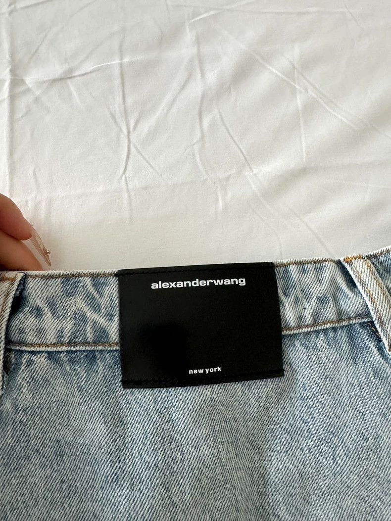 Alexander Wang Denim Shorts Skirt Asymmetrical-