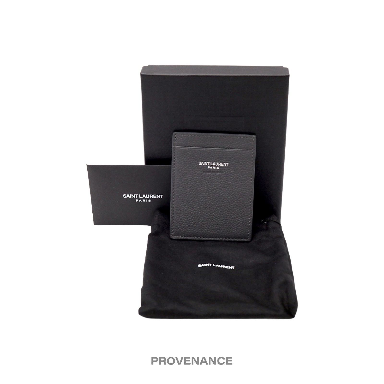 Saint Laurent Paris 🔴 Saint Laurent Paris SLP Card Wallet - Charcoal ...