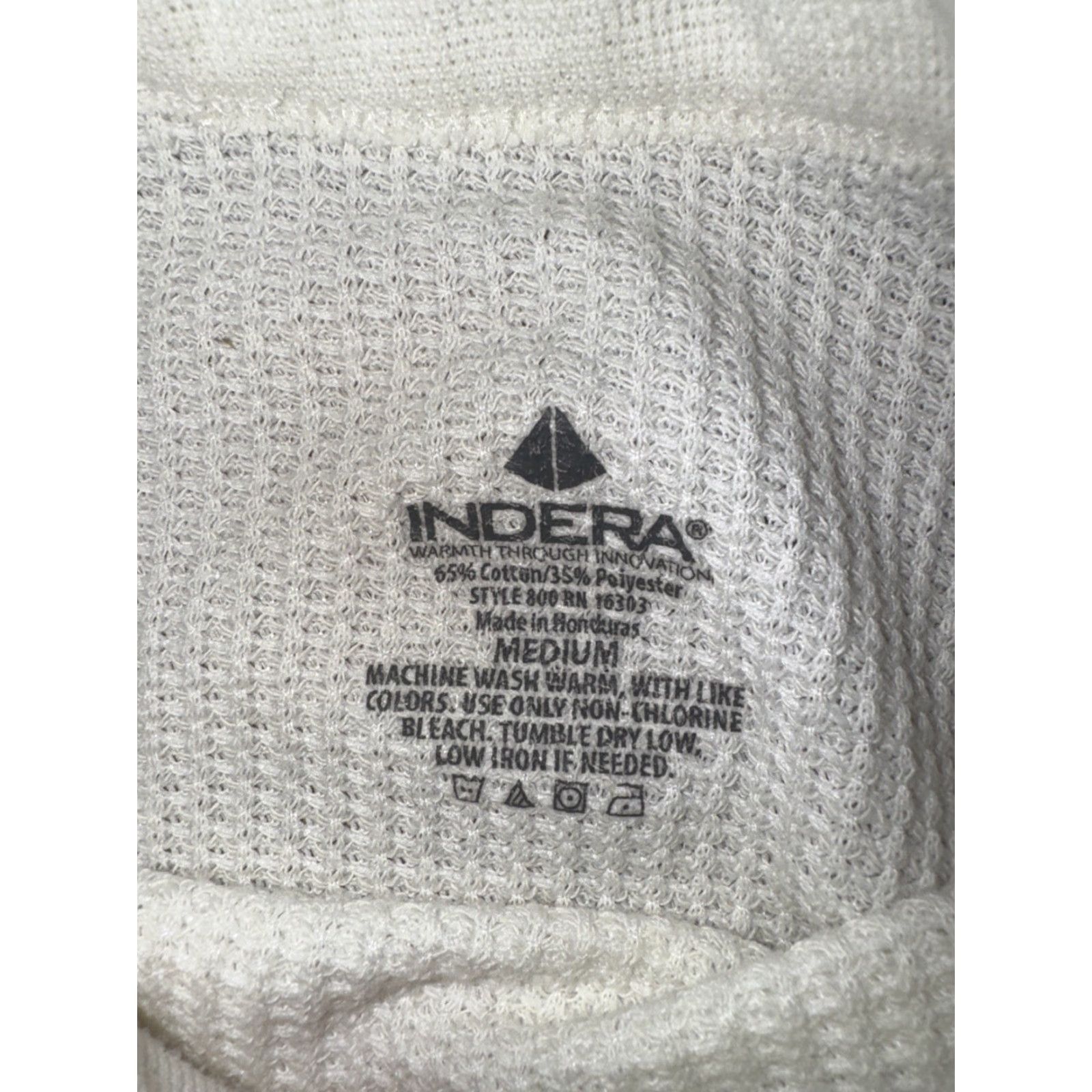 Vintage VINTAGE Indera Long Sleeve Thermal Shirt White M Adults Slim Crew Neck 14X25 Waffle Knit Cotton Size US M / EU 48-50 / 2 - 3 Thumbnail