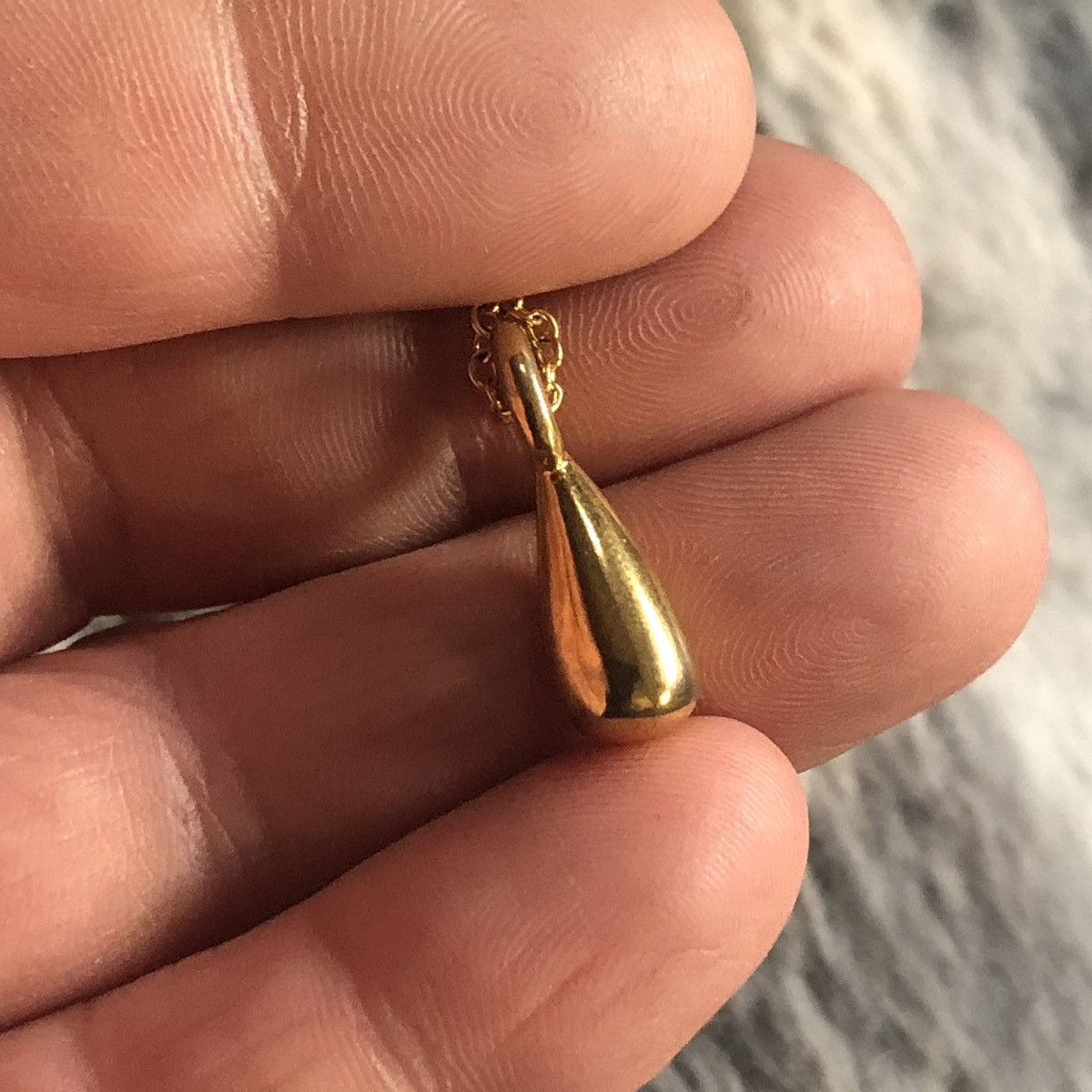 Handmade Handcrafted vintage heavy gold plated raindrop necklace Size ONE SIZE - 6 Thumbnail