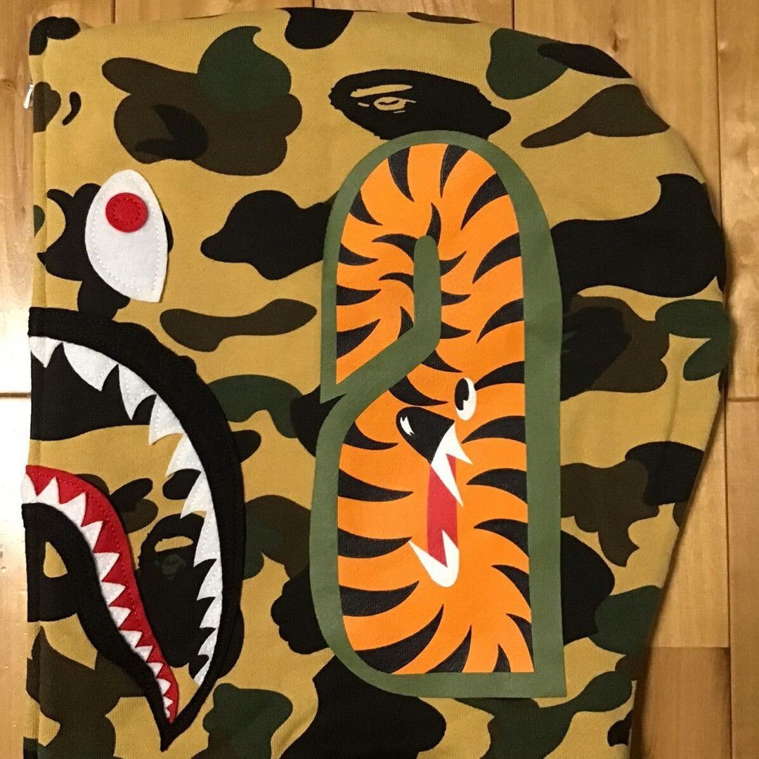 Bape BAPE 1st camo yellow shark full zip hoodie a bathing ape Size US M / EU 48-50 / 2 - 5 Thumbnail