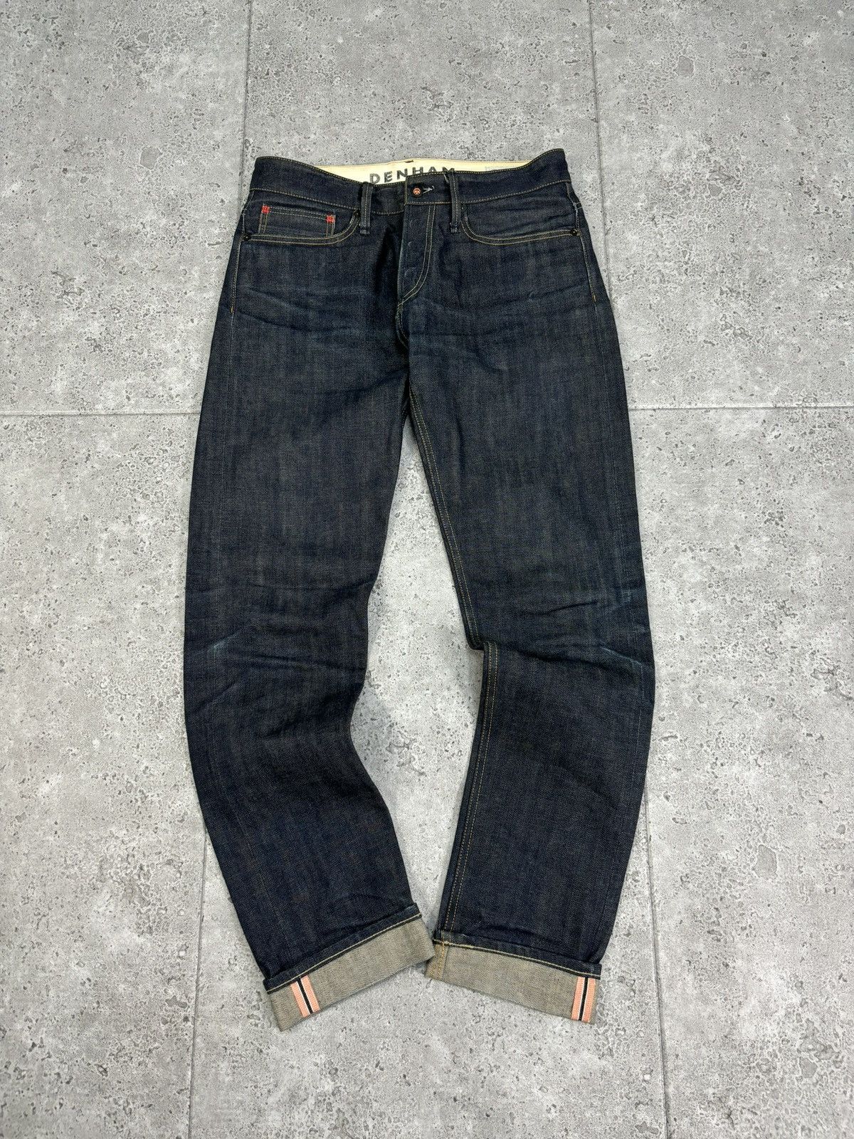 DENHAM × Japanese Brand × Vintage Japan Artist Denhm Flared Raw Denim Pants Selvedge Y2K 00s Size US 32 / EU 48 - 3 Thumbnail