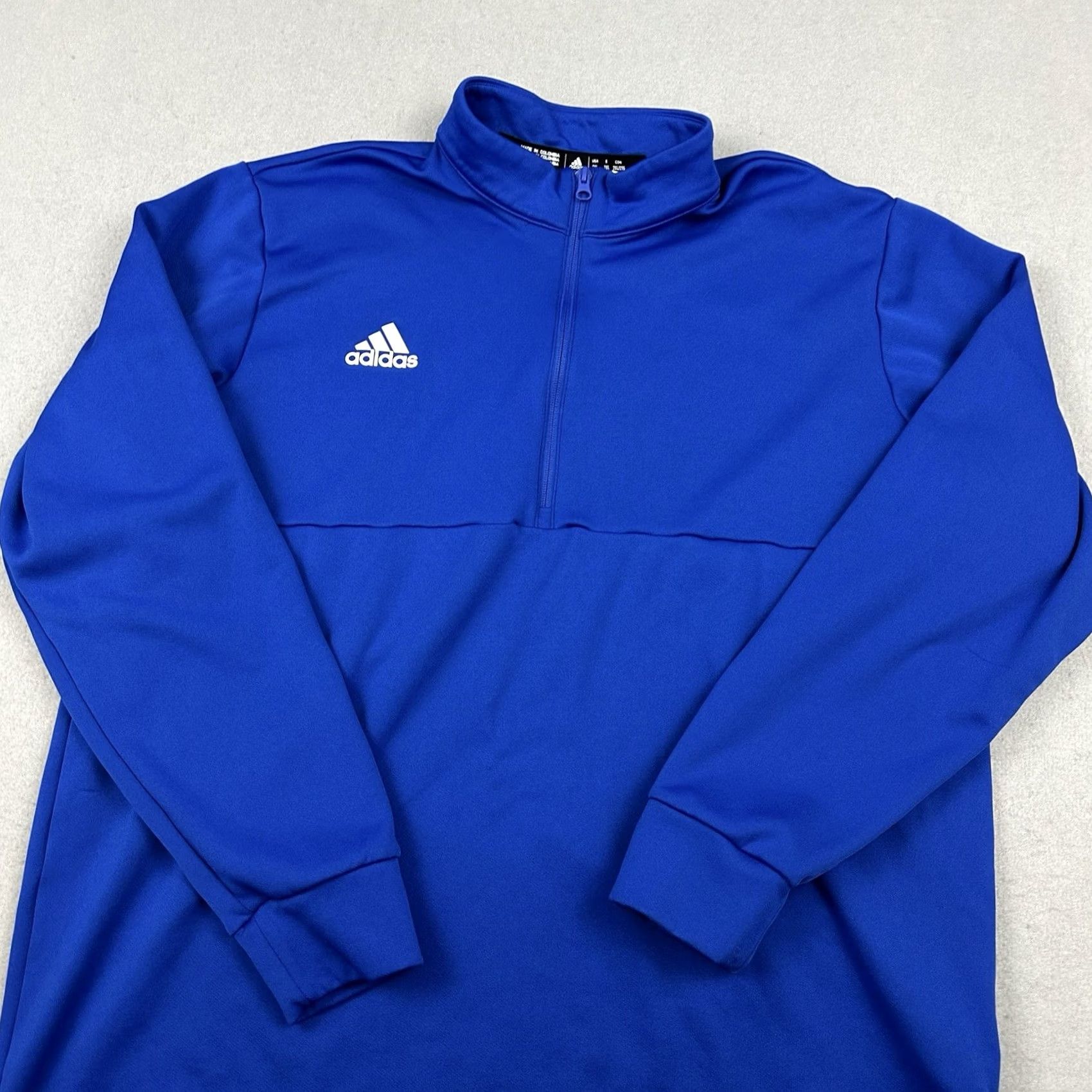 Adidas Adidas Pullover Sweatshirt Men 2XL Blue 1/4 Zip Golf Sports Solid Casual Collared Knit Logo Size US XXL / EU 58 / 5 - 2 Thumbnail