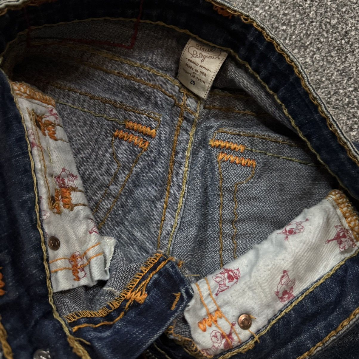True Religion 🔥🇺🇸 Flared Sick True Religion Orange Archives y2k Denim Size US 29 - 16 Thumbnail