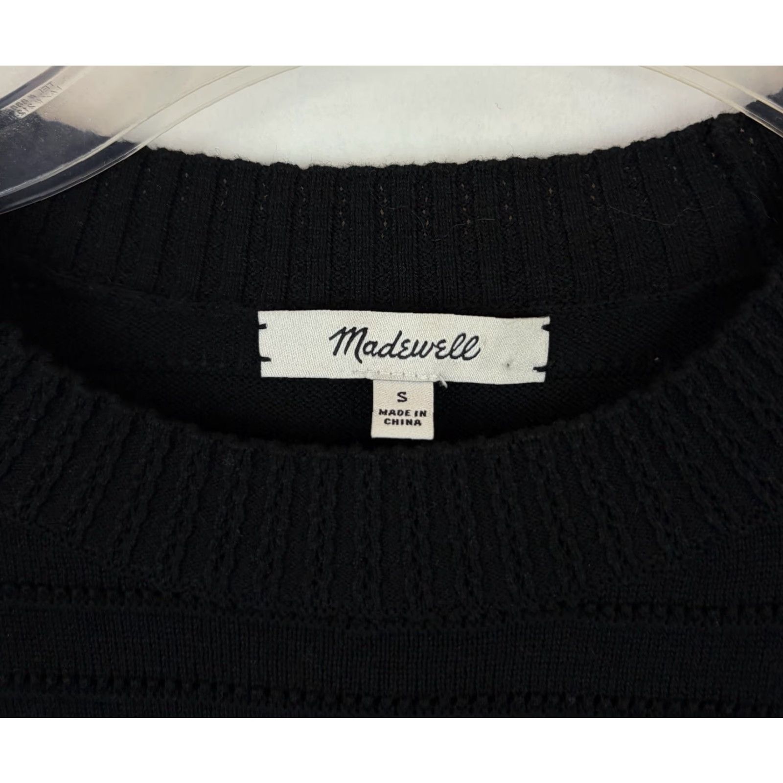 Madewell Madewell Sweater Womens Small Black Short Sleeve Open-Knit Pullover Top Size S / US 4 / IT 40 - 3 Thumbnail
