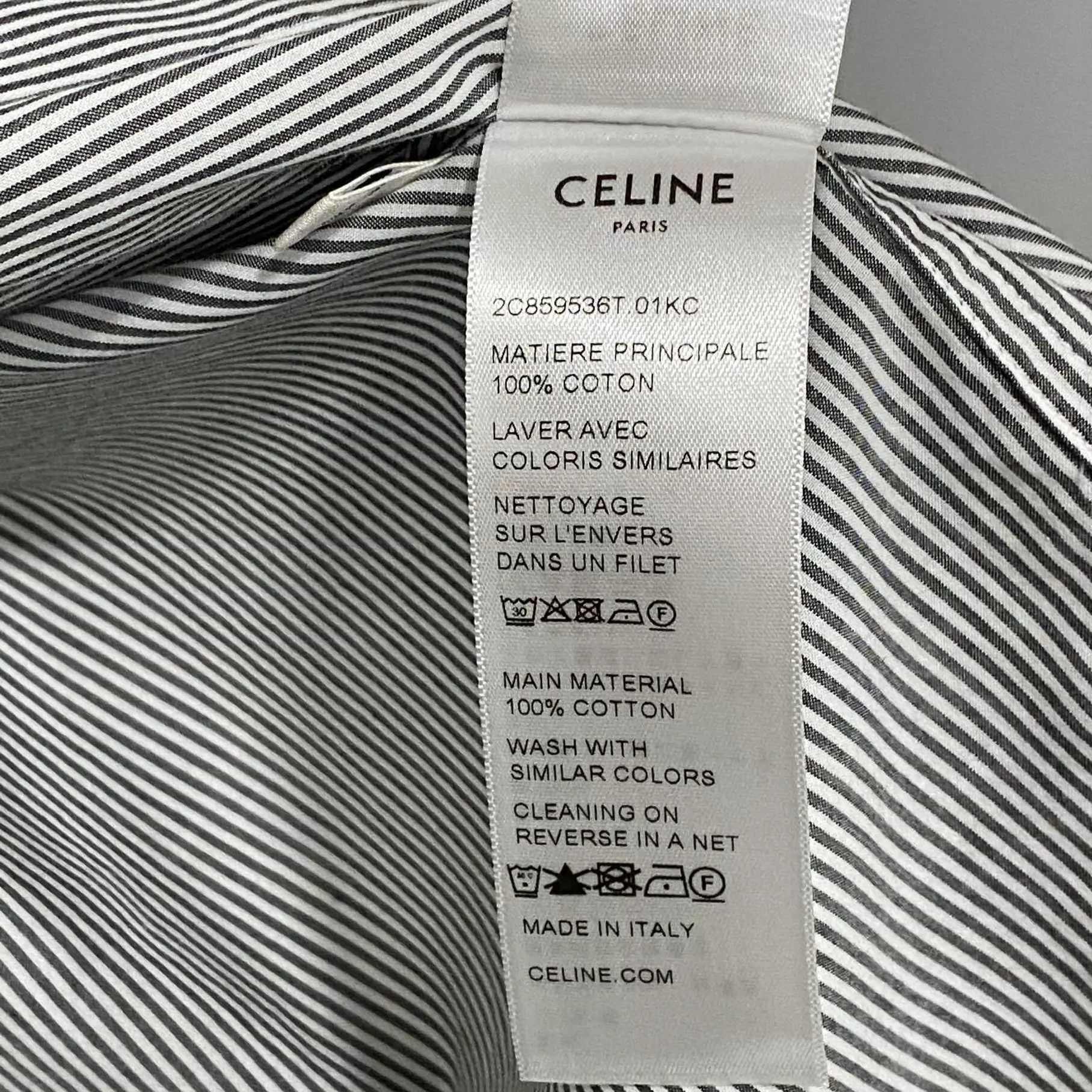 Celine Celine Blue & White Striped Shirt Women's 34 Size XXS / US 00 / IT 34 - 4 Thumbnail