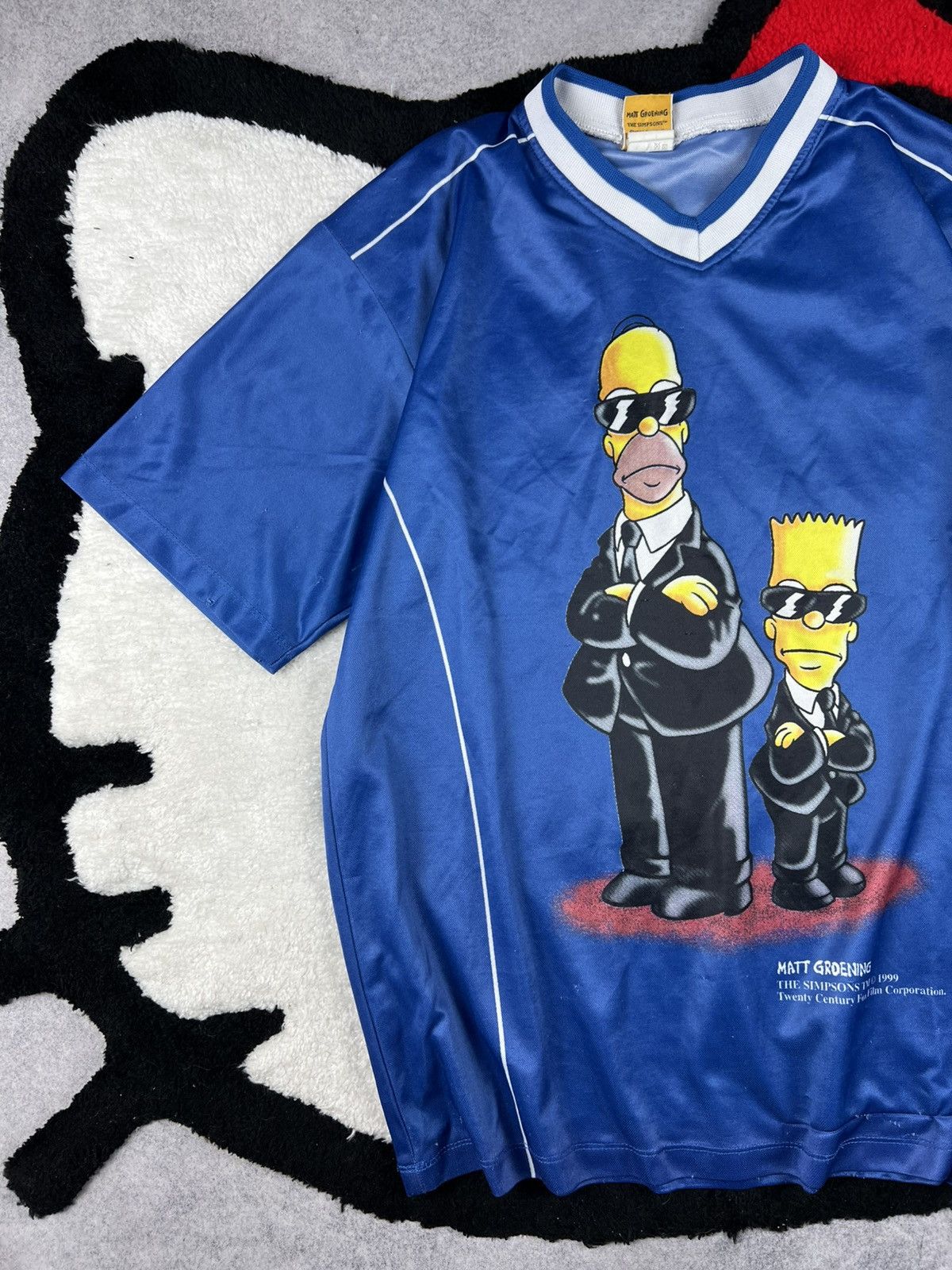 The Simpsons Y2K The Simpsons 1999 Homer&Bart Men In Black Tee Jersey Size US XL / EU 56 / 4 - 2 Thumbnail