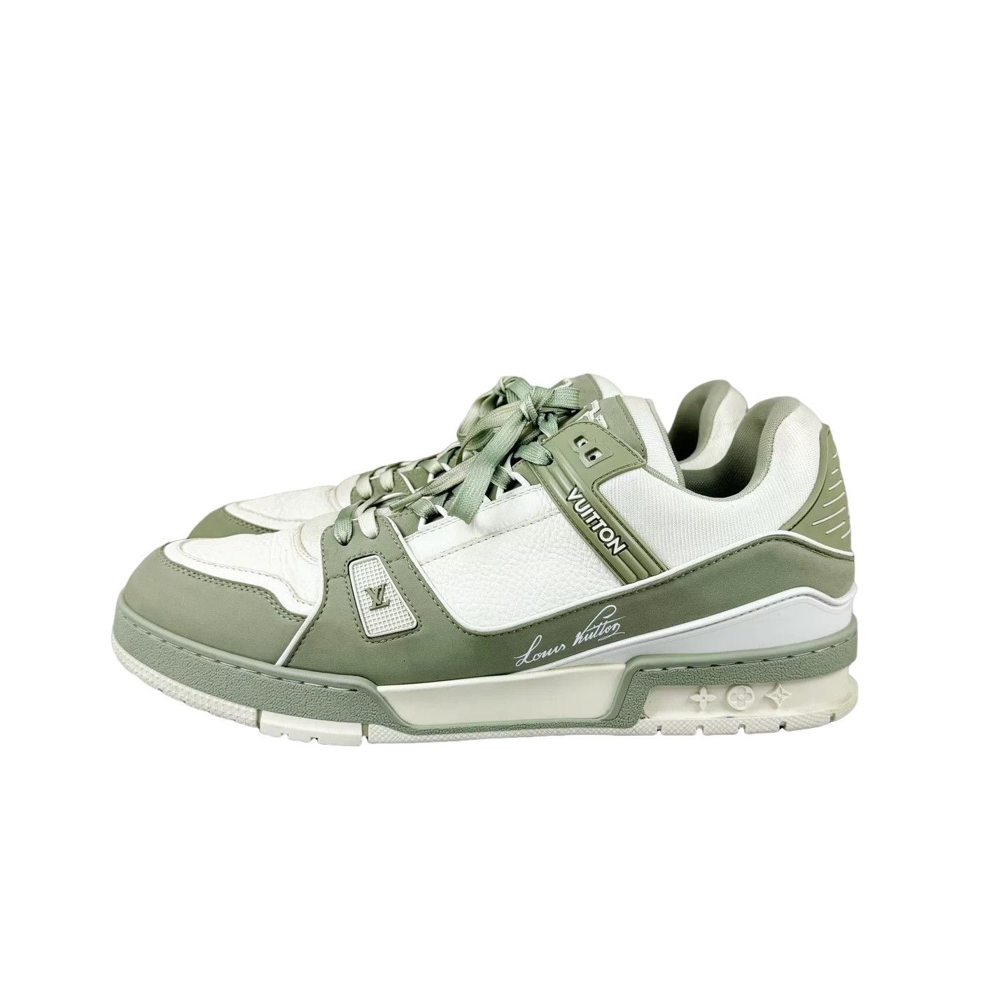 Louis Vuitton Louis Vuitton Green Trainer Sneakers Size 12 Size US 12 / EU 45 - 1 Thumbnail