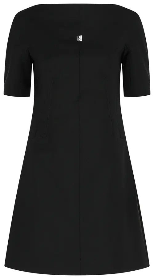 Givenchy o1n1vont0326 Contrast Trim Mini Dress in Black Size XS / US 0-2 / IT 36-38 - 1 Preview