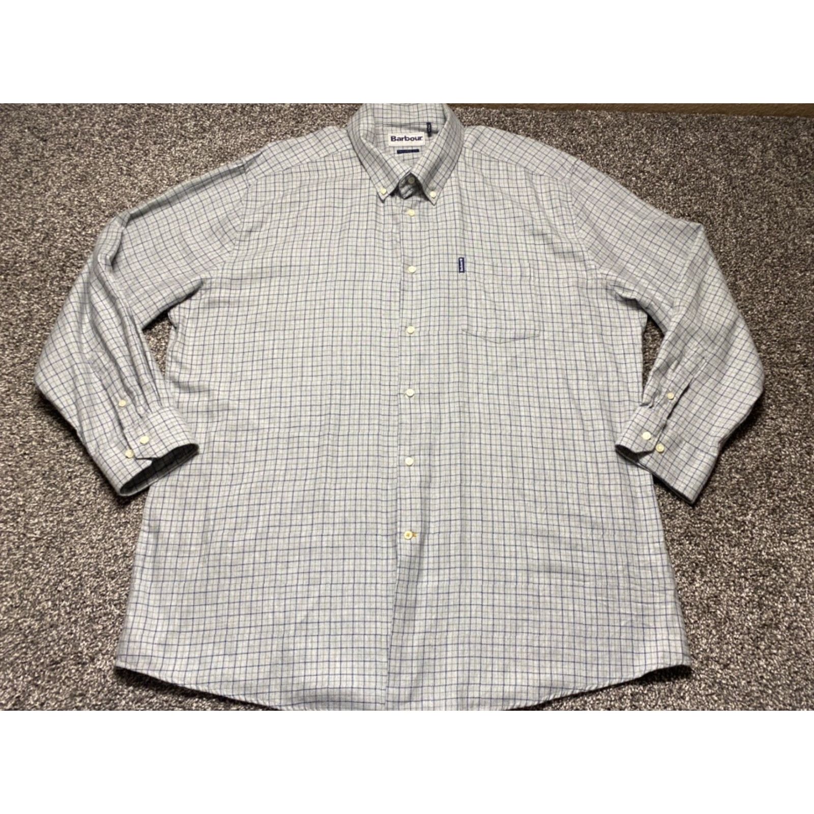 Barbour Barbour Shirt Mens 2XL Gray Multi Plaid Tailored Fit Long Sleeve Button Down Brushed Cotton Size US XXL / EU 58 / 5 - 3 Thumbnail