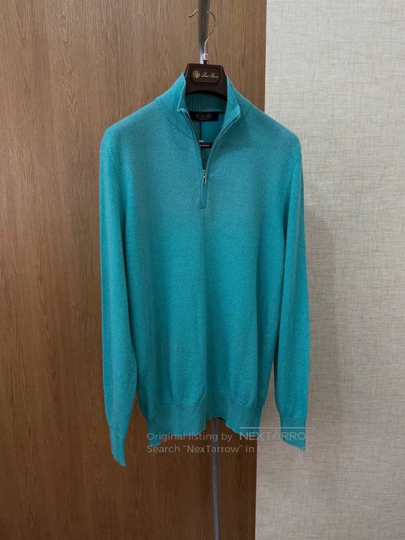 Loro Piana LORO PIANA Men's Zipper Knit Sweater 100% Cashmere with Ha Size US M / EU 48-50 / 2 - 1 Thumbnail