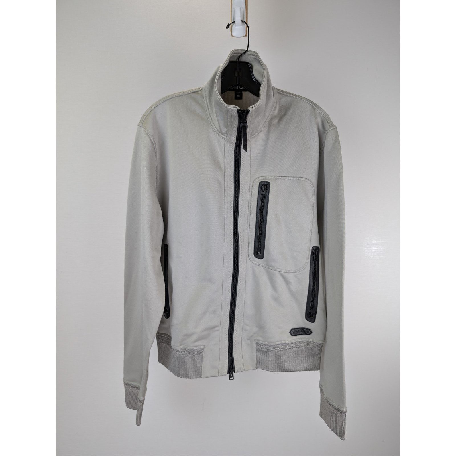 Tom Ford o1rshd1 CC20 zip-up jacket with leather trims in Grey Size US M / EU 48-50 / 2 - 9 Thumbnail