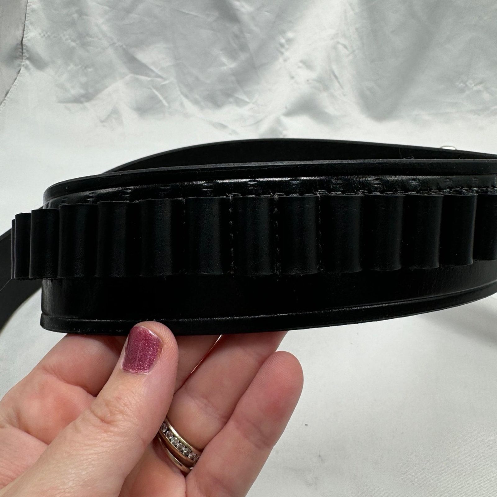 NBDN Nobrandedon NWOT! Thick leather bullet holder belt Size 44 - 6 Thumbnail