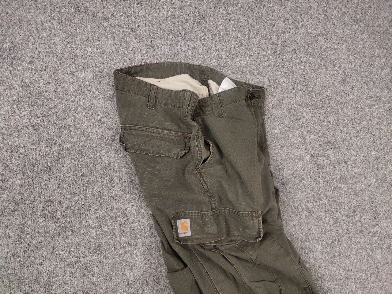 Carhartt Vintage Carhartt Ripstop Green Faded Regular Cargo Pants Size US 31 - 3 Thumbnail