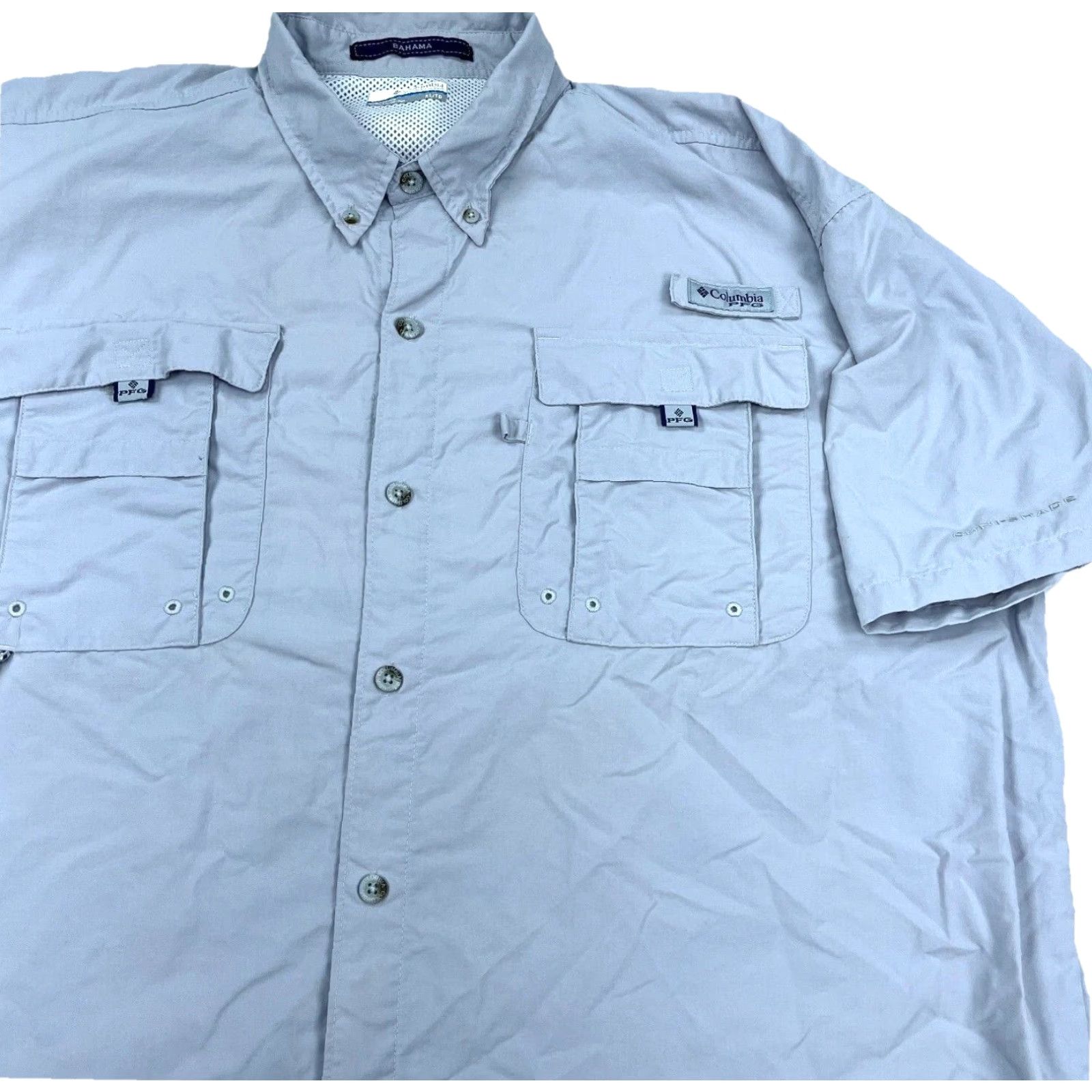 Vintage Columbia PFG Button-Up Shirt Men XL Gray Outdoor Tactical Nylon Moisture Wicking Size US XL / EU 56 / 4 - 2 Thumbnail