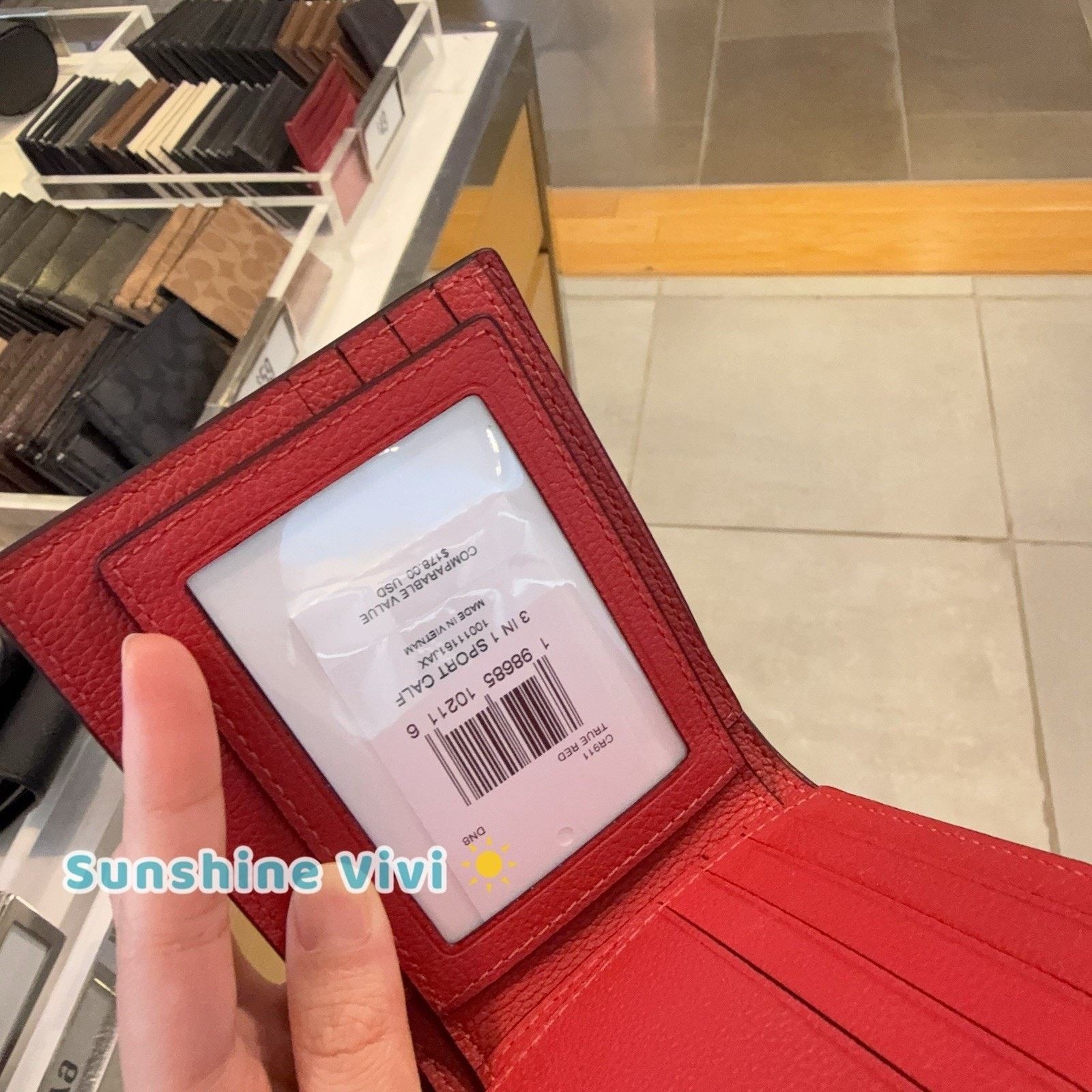 Coach NWT COACH CR911 Men's 3-In-1 Wallet Leather True red Size ONE SIZE - 8 Thumbnail