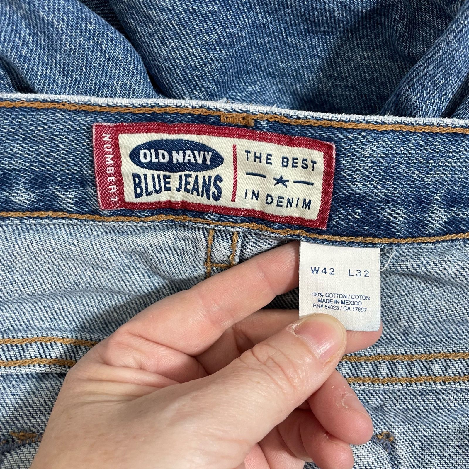 Old Navy Old Navy Men's Medium Wash Straight Leg Jeans - Size 42x32 Size US 42 / EU 58 - 3 Thumbnail