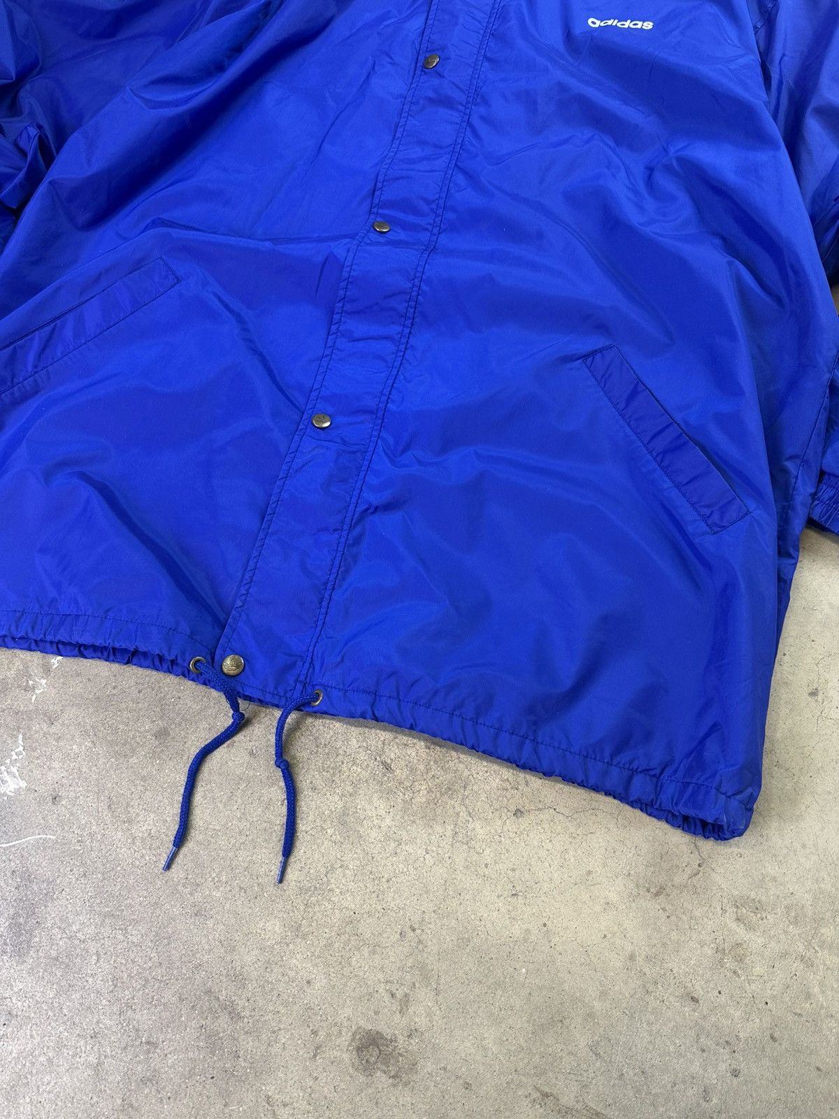 Adidas × Vintage Vintage Adidas Long Windbreaker XXL Blue 90s Size US XXL / EU 58 / 5 - 3 Thumbnail