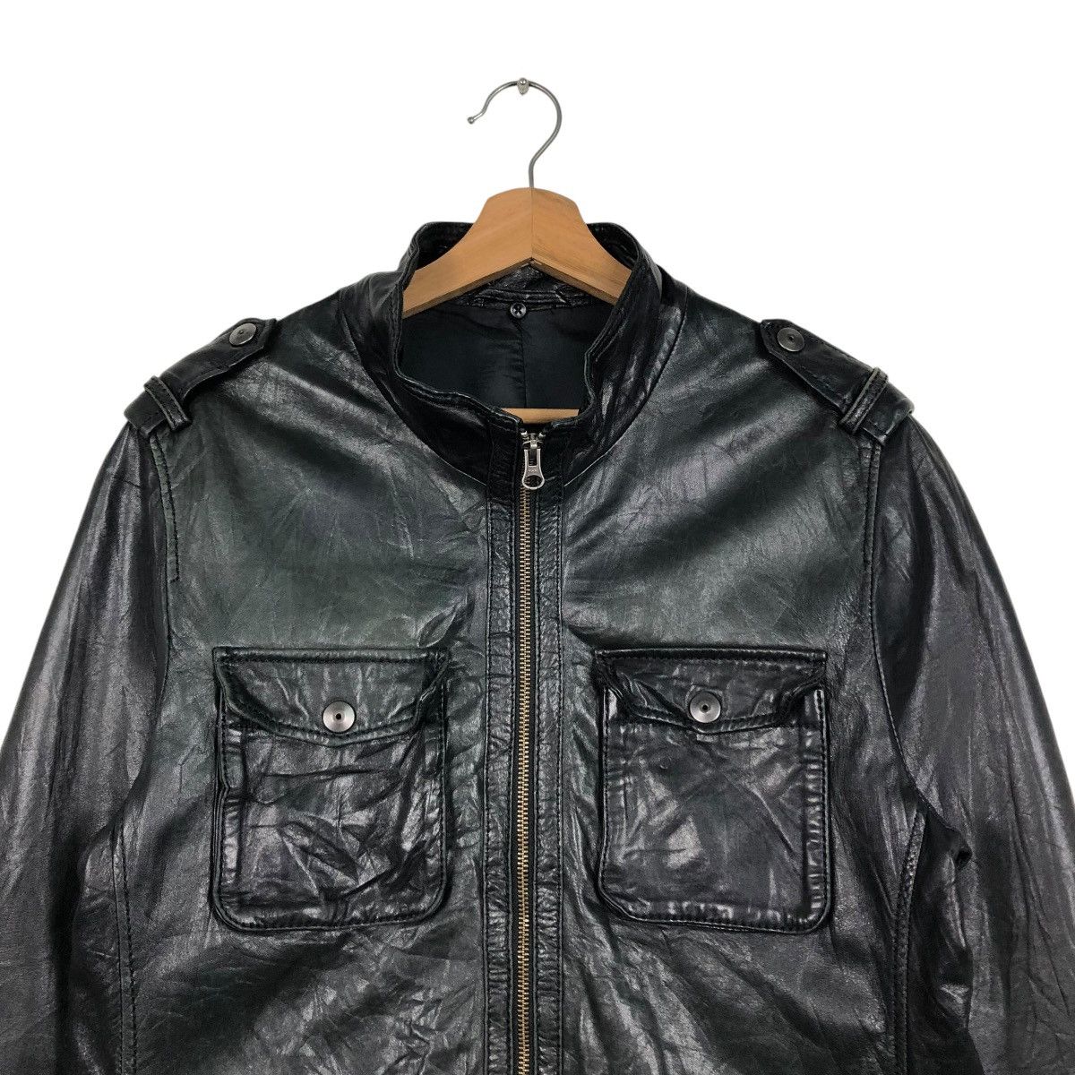 Issey Miyake 🔥VINTAGE BIKER LEATHER JACKET ON BOARD ISSEY MIYAKE Size US L / EU 52-54 / 3 - 5 Thumbnail