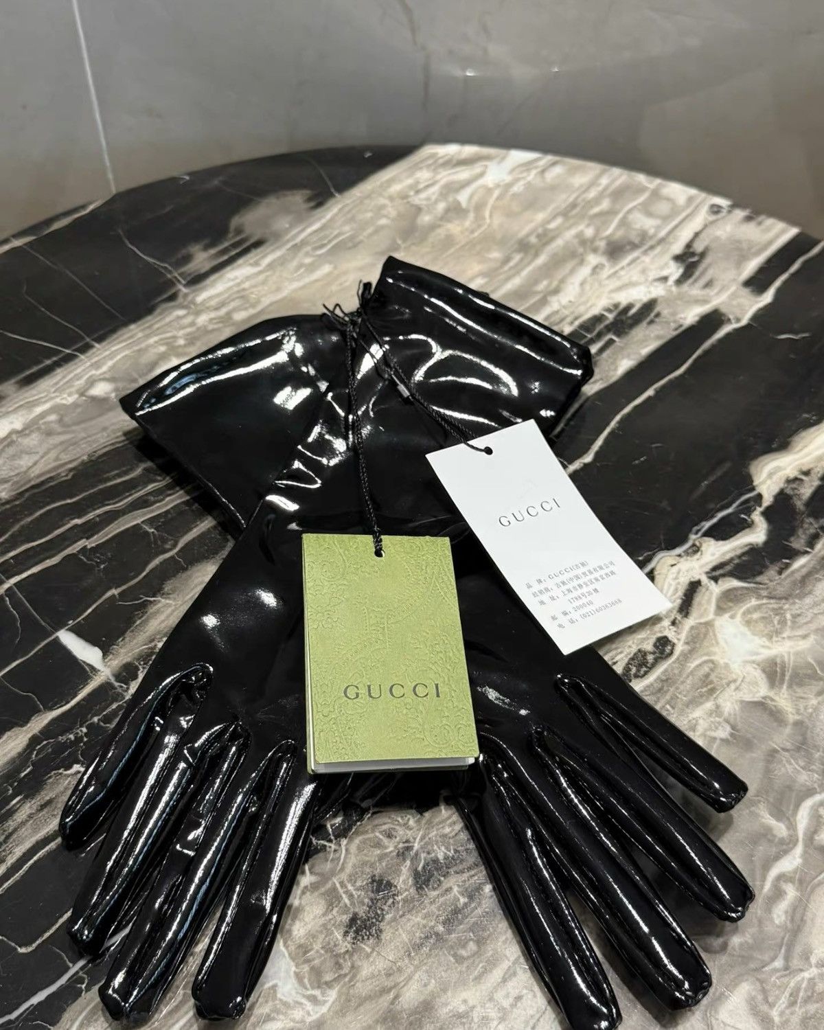 Gucci Shiny lycra gloves in black Size ONE SIZE - 1 Thumbnail