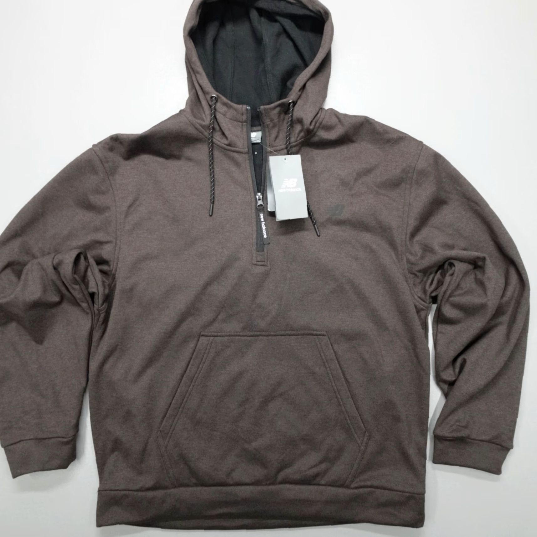 New Balance New Balance Hoodie 1/4 Zip Fleece Lined Men's Size M Brown Soft-Touch Warmth Hoodie Regular Men Brown 1/4 Zip Pockets Logo Zipper Size US M / EU 48-50 / 2 - 2 Thumbnail
