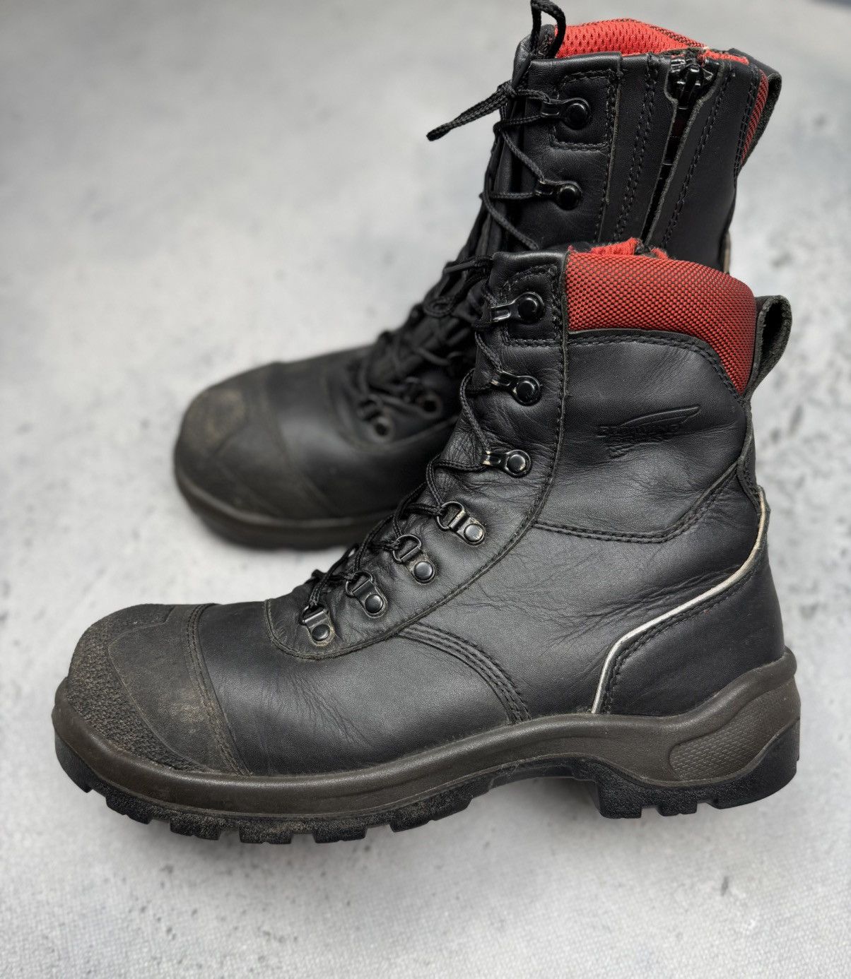 Red Wing Red Wing Black Leather Work Boots With Red Mesh Collar Rare Size US 11 / EU 44 - 2 Thumbnail