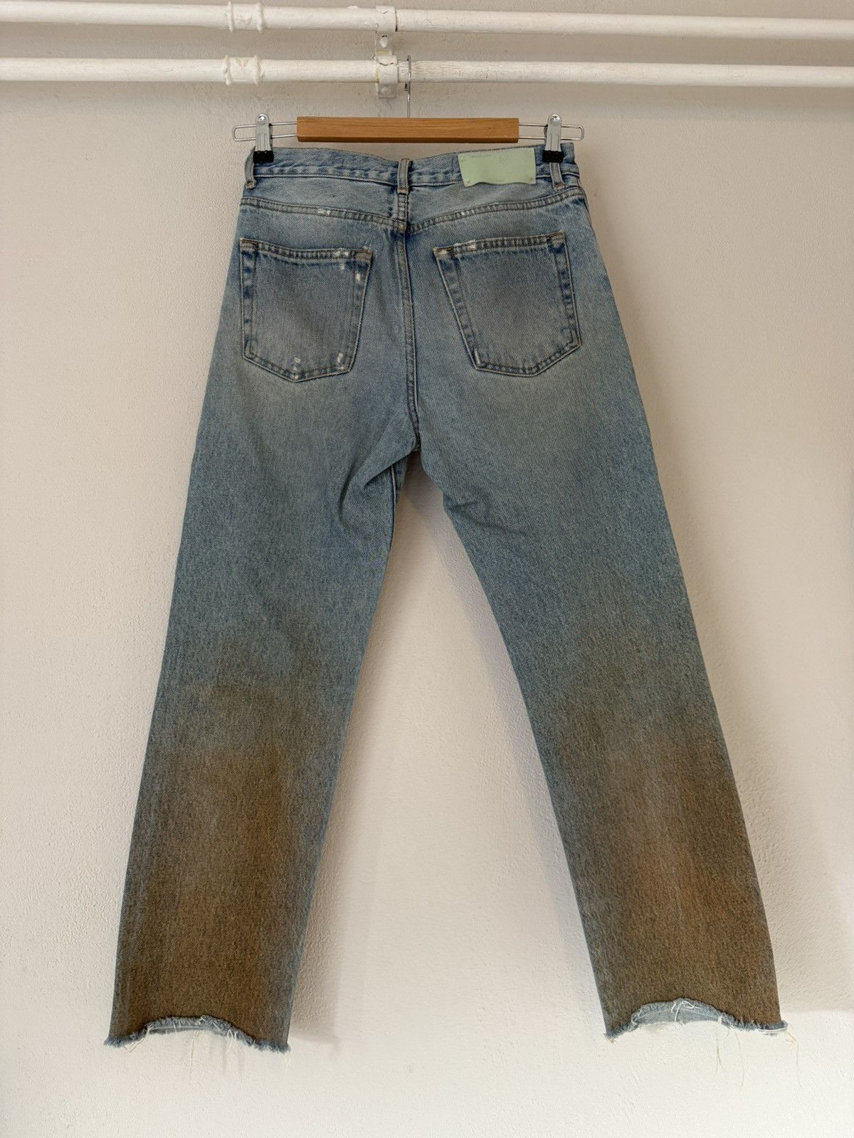 Off-White Blue Denim Jeans Distressed Hem Gradient Fade Size US 26 / EU 42 - 7 Thumbnail