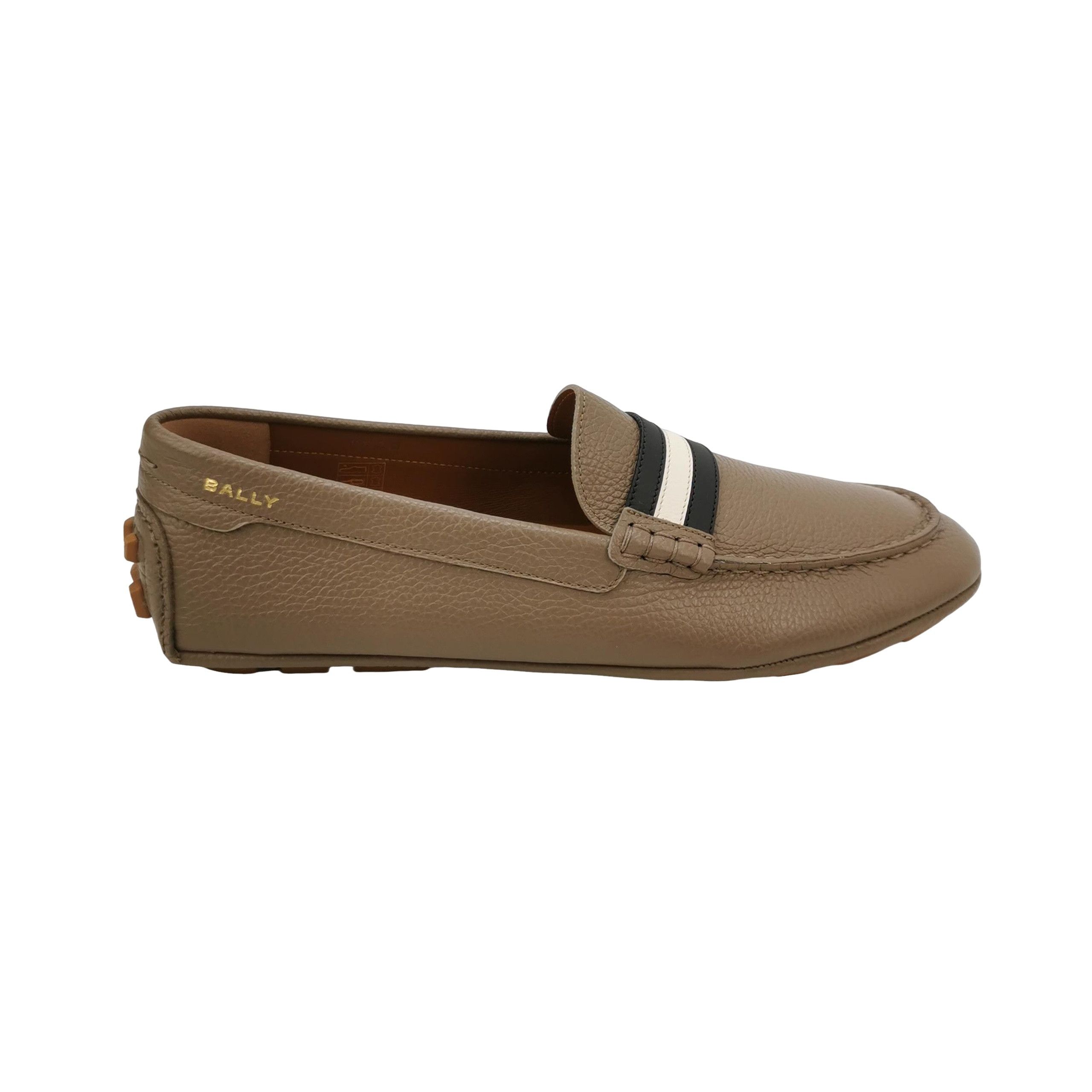 Bally Bally Striped Pebble Grain Leather Loafers Size 43 Size US 10 / EU 43 - 1 Thumbnail