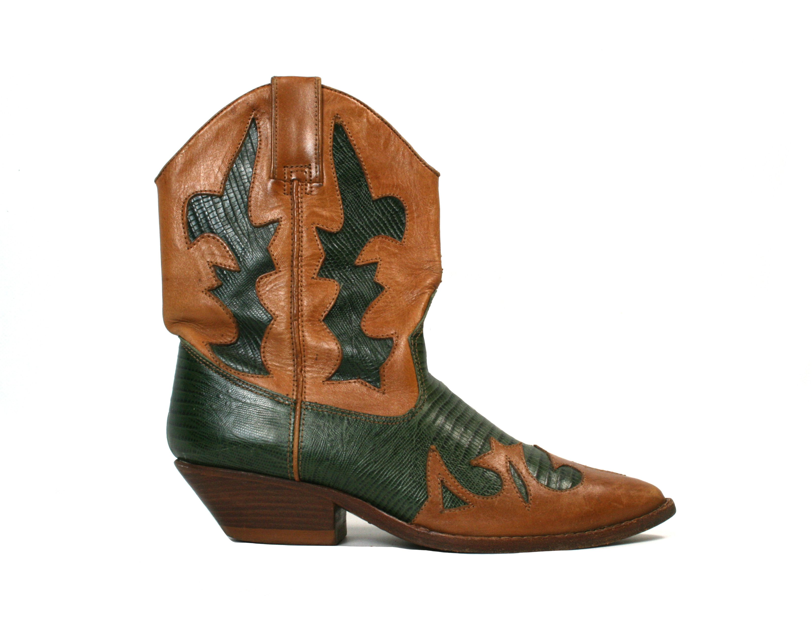 Cowboy Equipment Circle S Leather Cowboy Boots Made in Brazil Size US 7.5 / IT 37.5 - 2 Thumbnail