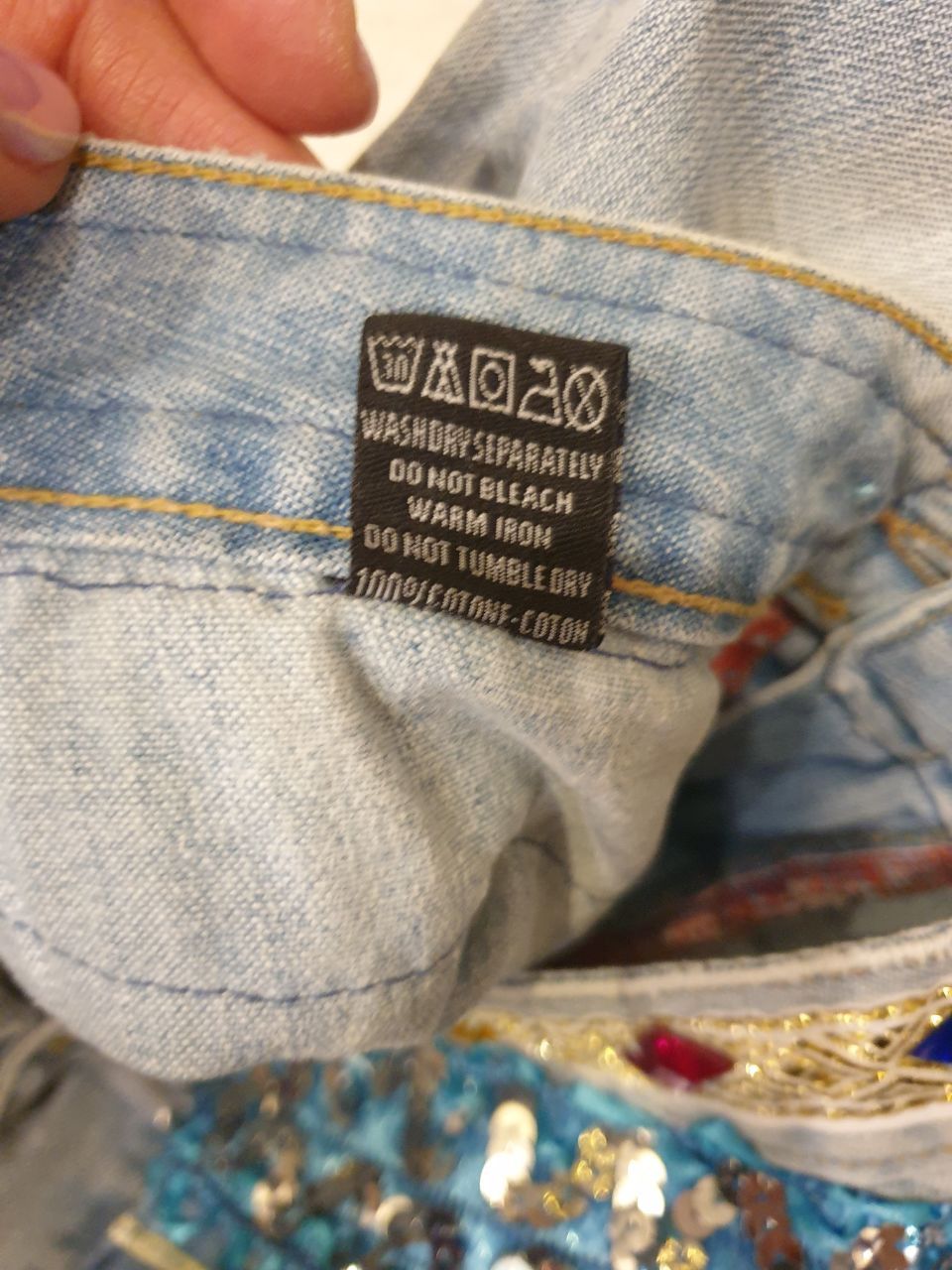 Iceberg y2k low rise jeans with sequins / beads 34" sz 29 Iceberg Size 34" / US 12 / IT 48 - 6 Thumbnail