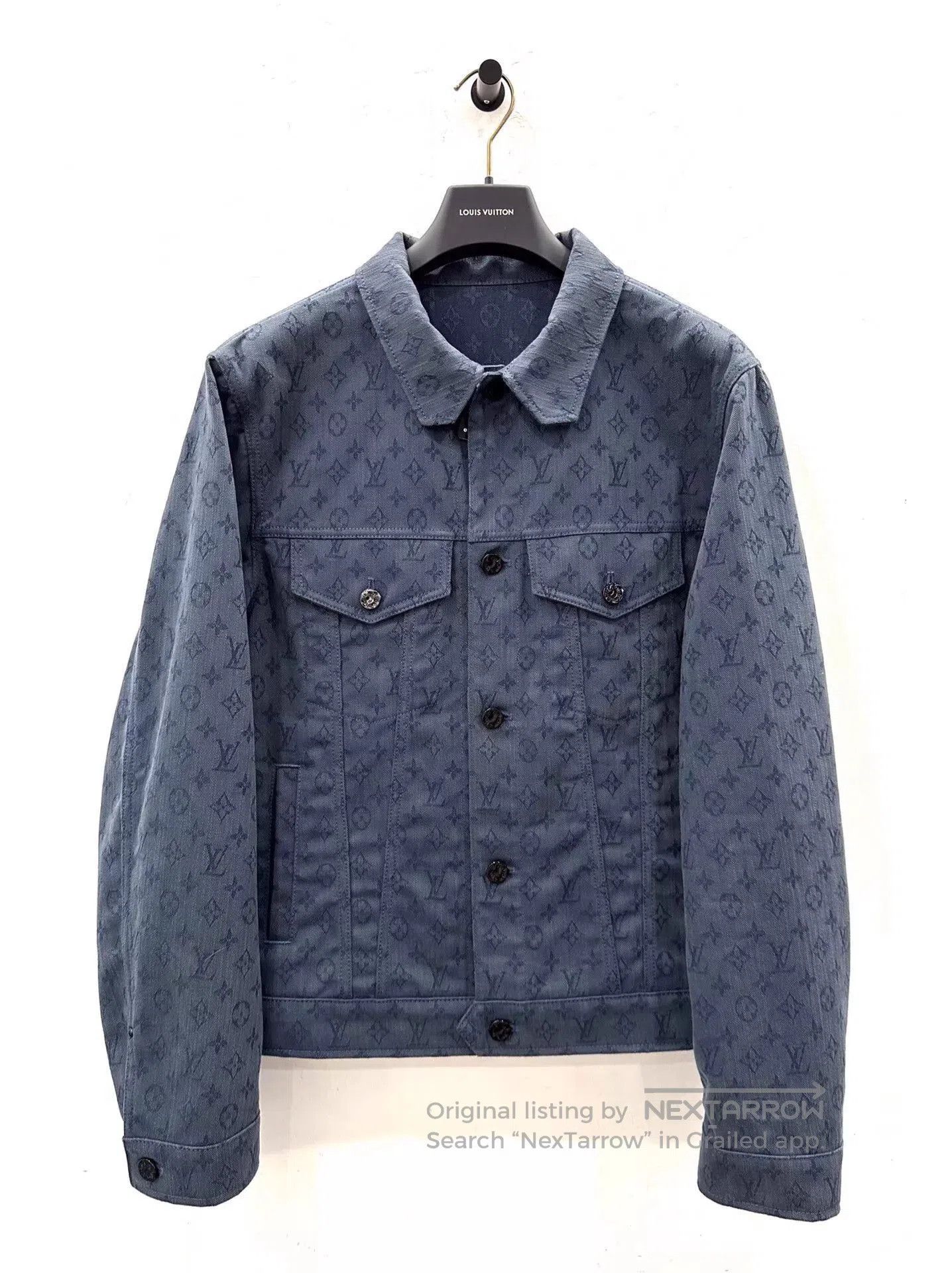 Louis Vuitton Blue Patterned Denim Jacket Size L. Size US L / EU 52-54 / 3 - 1 Thumbnail