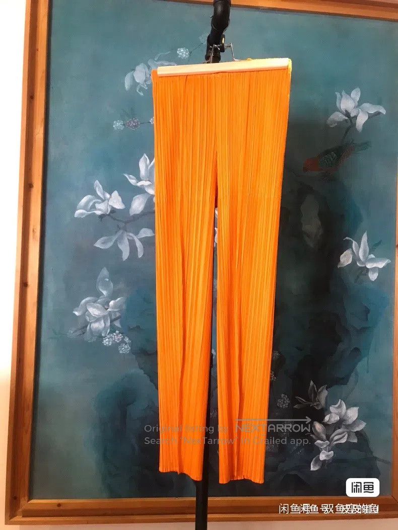 Issey Miyake Issey Miyake Bright Orange Skinny Pants Size 26" / US 2 / IT 38 - 2 Thumbnail