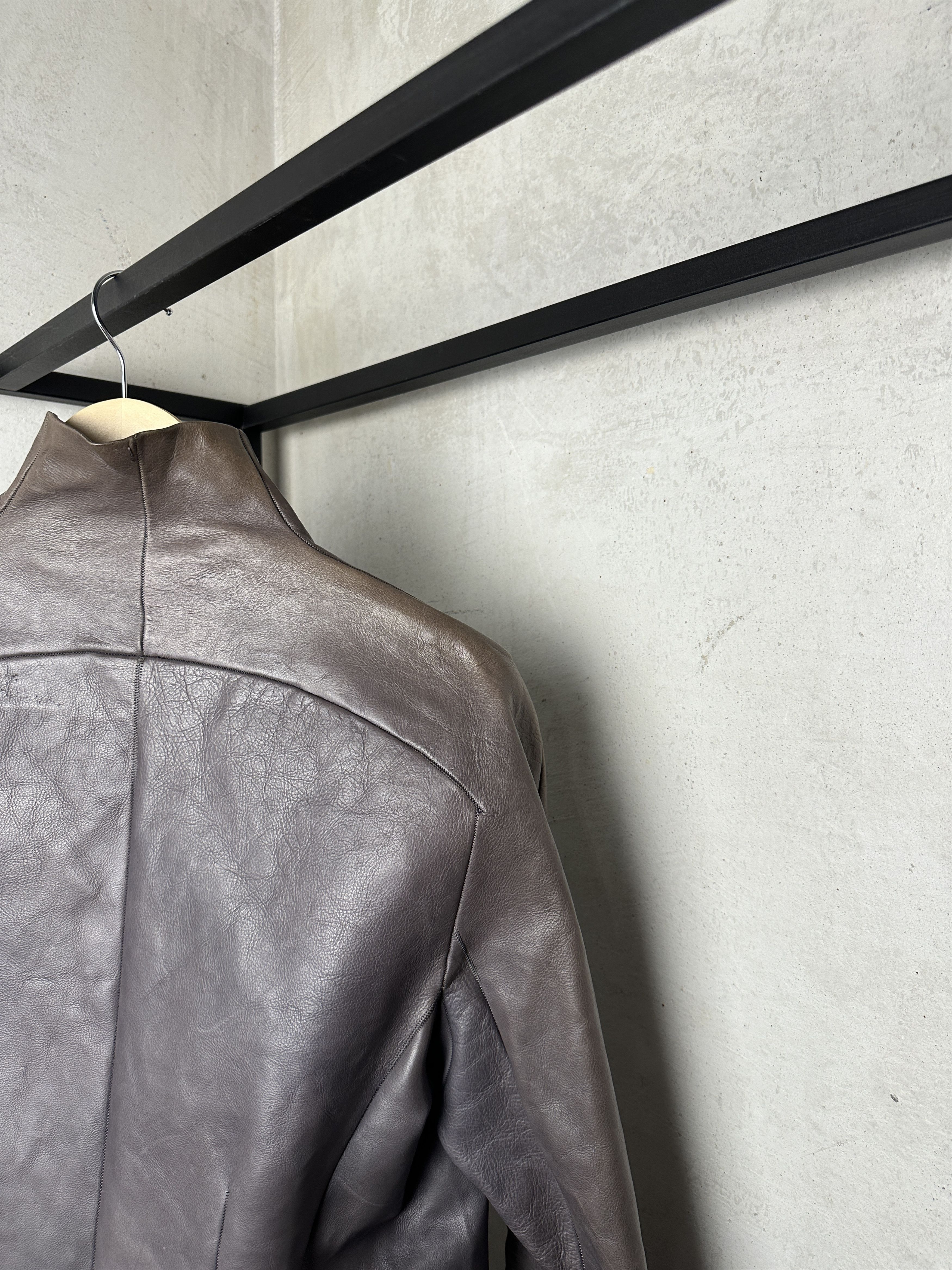 Vintage RARE Serfaty's Ad Vitam Brown Stand Collar Leather Jacket Size US M / EU 48-50 / 2 - 20 Thumbnail
