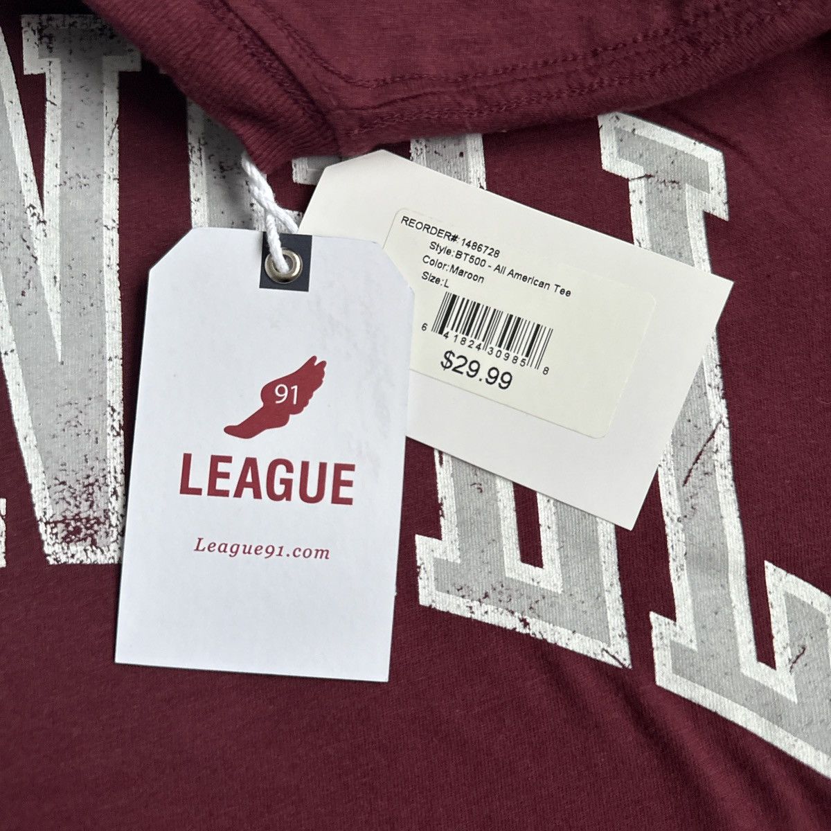 Other Cornell University Graphic Tee Burgandy Red New L Size US L / EU 52-54 / 3 - 8 Thumbnail