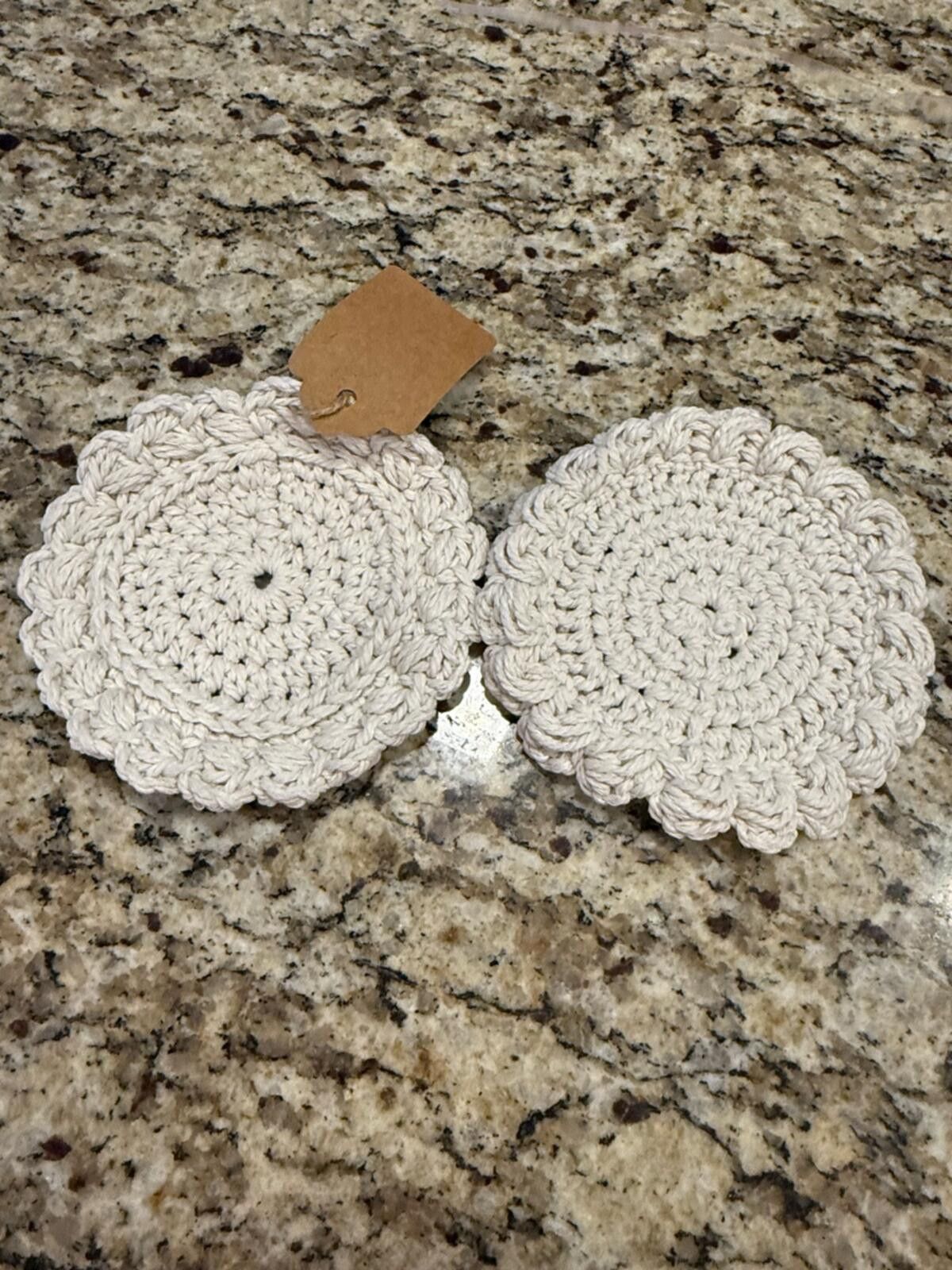 Other Crochet coaster set of two off white coasters. Size ONE SIZE - 1 Thumbnail