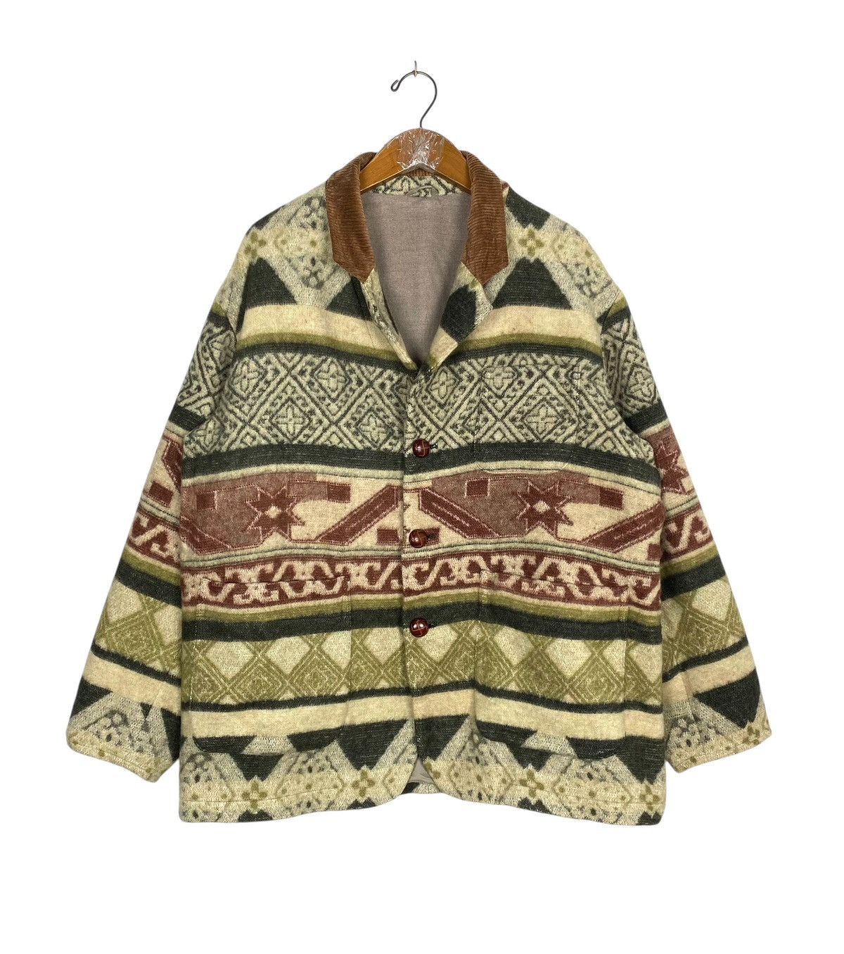 Japanese Brand Rare‼️ Vintage Haag Gents Navajo Aztec Jacket Size US L / EU 52-54 / 3 - 1 Thumbnail