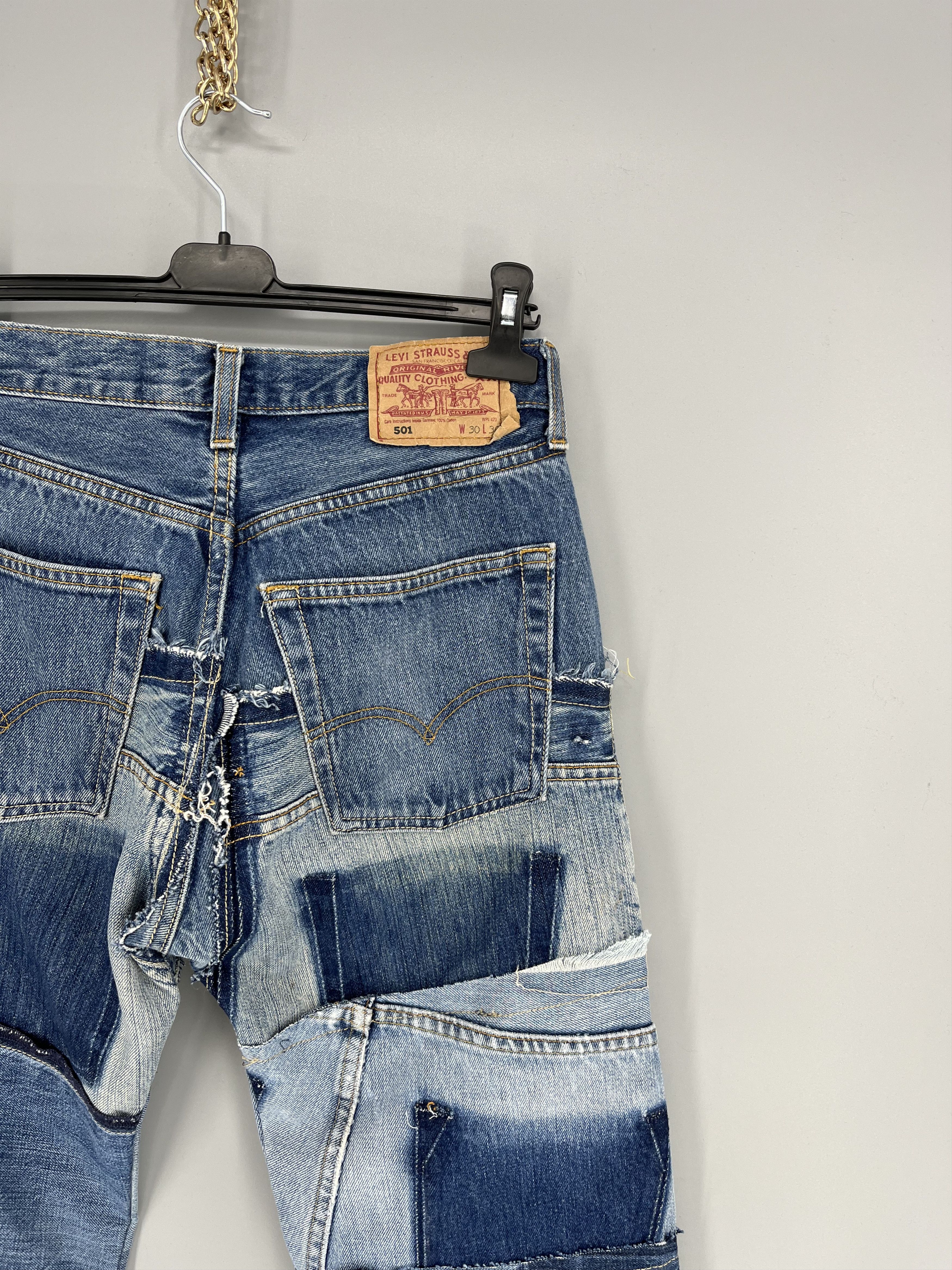 Other 90s Levi’s 501 Patchwork Multipocket Denim Custom Jeans USA Size US 31 - 11 Thumbnail