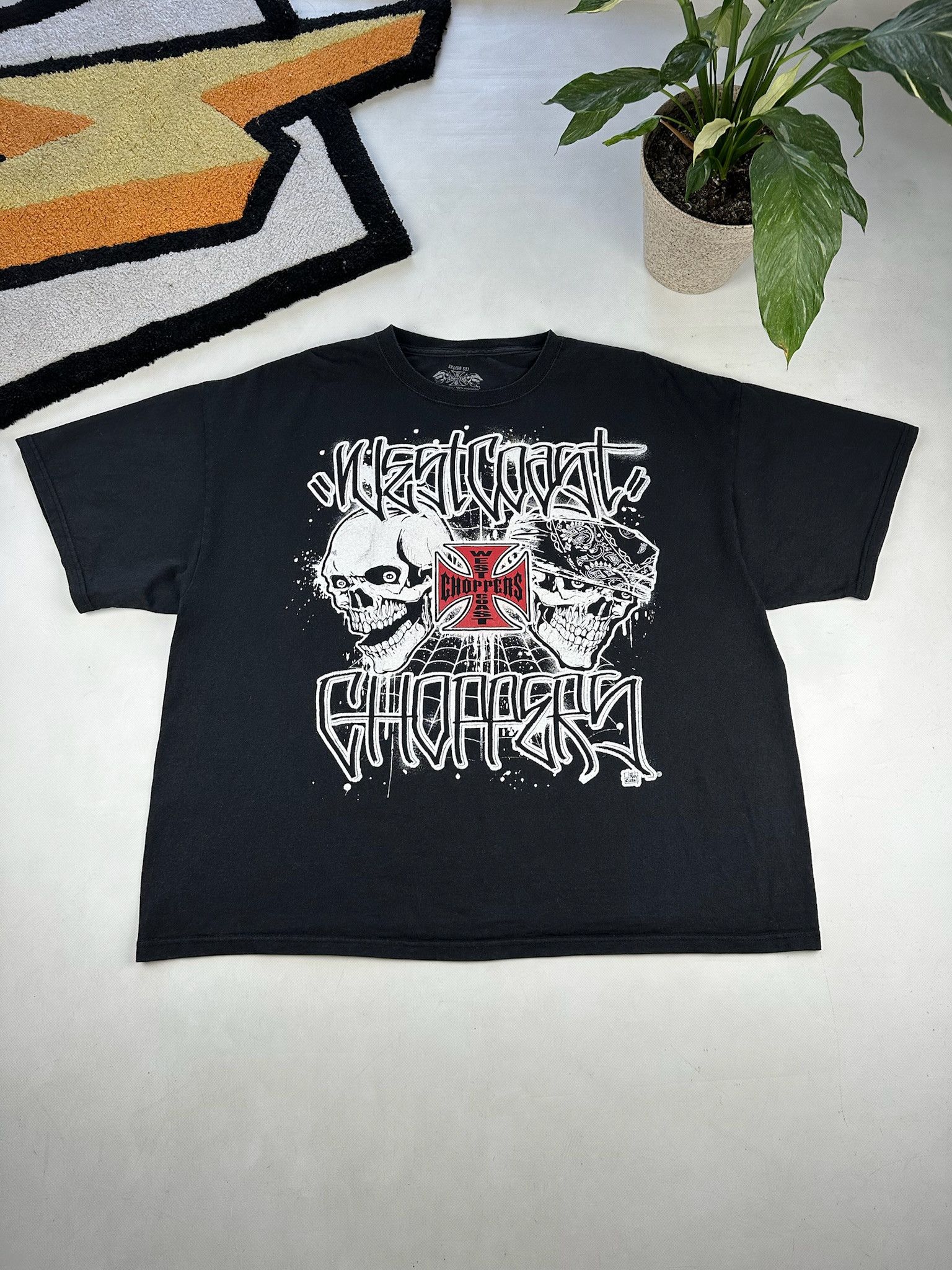 Affliction × Vintage Vintage Y2K West Coast Choppers Tee Skulls Size US XL / EU 56 / 4 - 1 Thumbnail