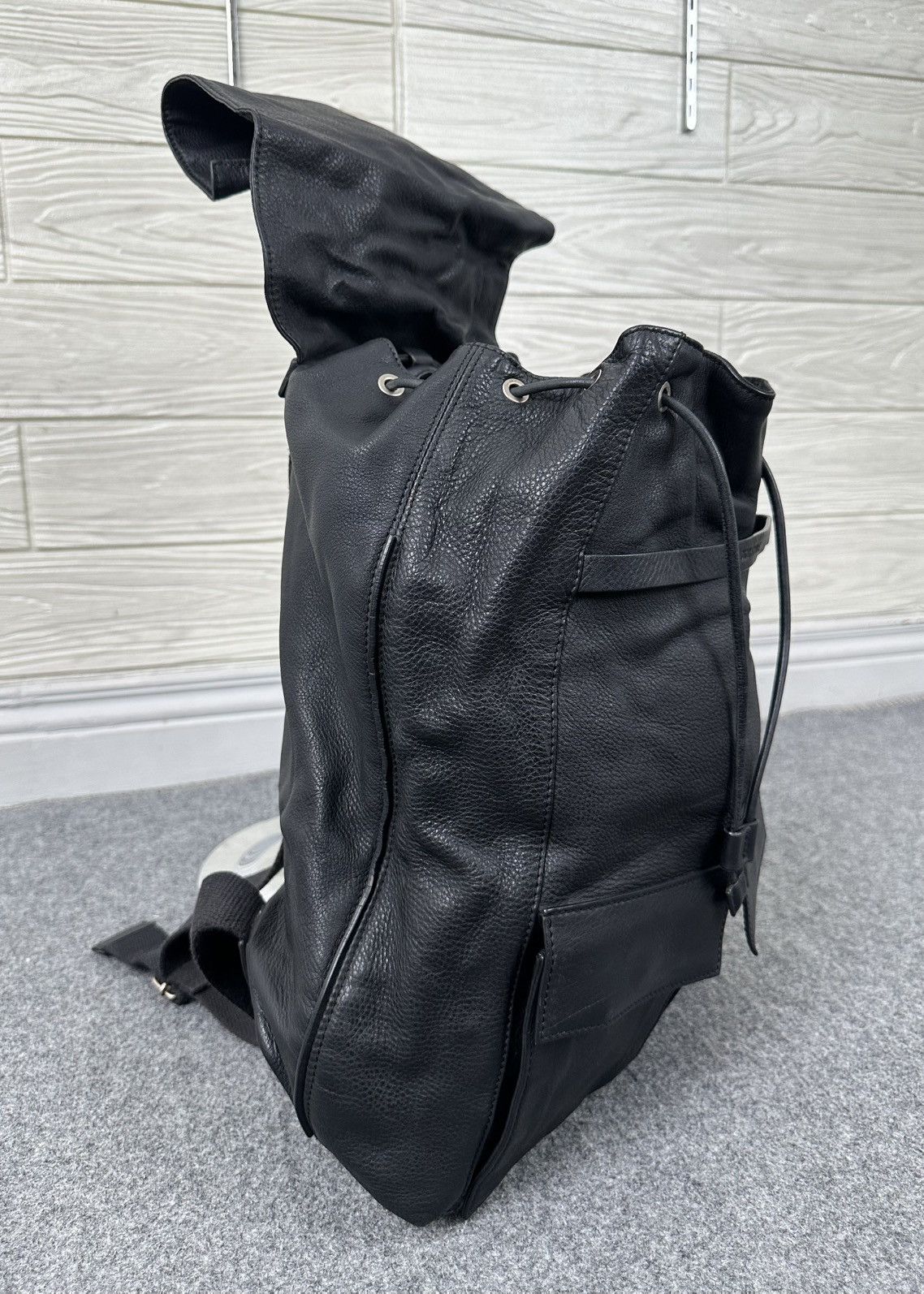 Dior × Kris Van Assche Dior Homme - Kris Van Assche - Leather Drawstring Back Pack Size ONE SIZE - 10 Thumbnail