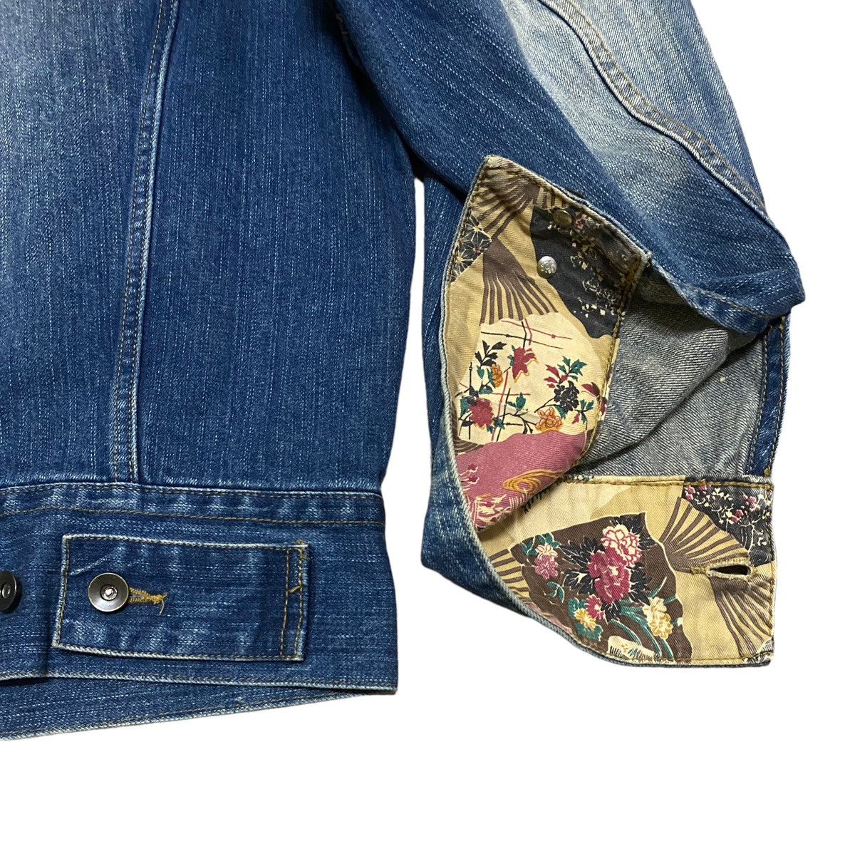 14th Addiction × Japanese Brand × Le Grande Bleu (L.G.B.) Vintage Brand Karakuri Sukajan Oversized Denim Jacket 1990s Size US XXL / EU 58 / 5 - 5 Thumbnail